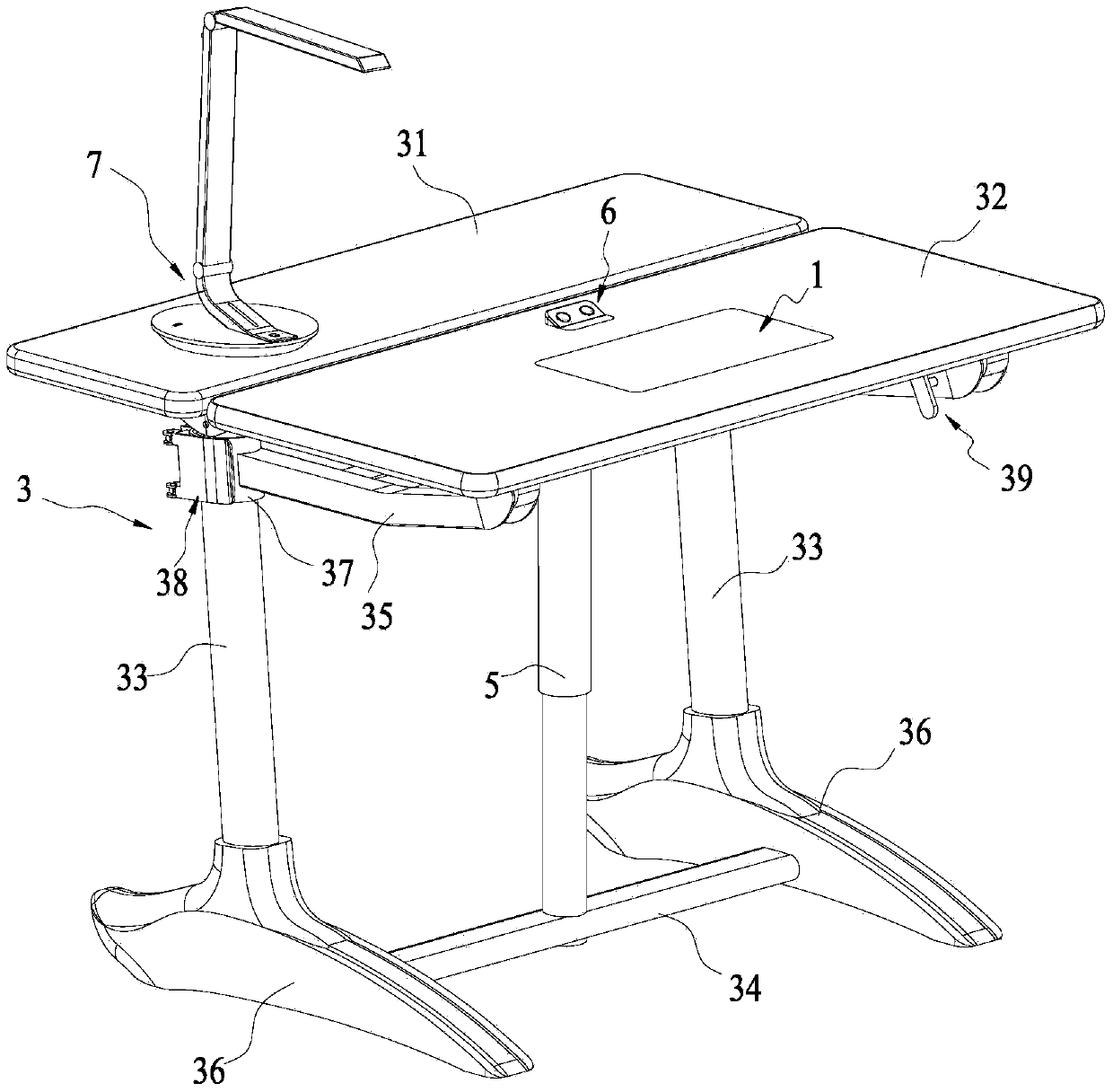 Writing desk capable of sensing sitting postures