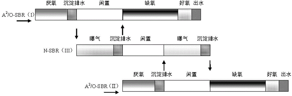 Device and method for coupling short-cut nitrification with double-SBR denitrifying phosphorus removal