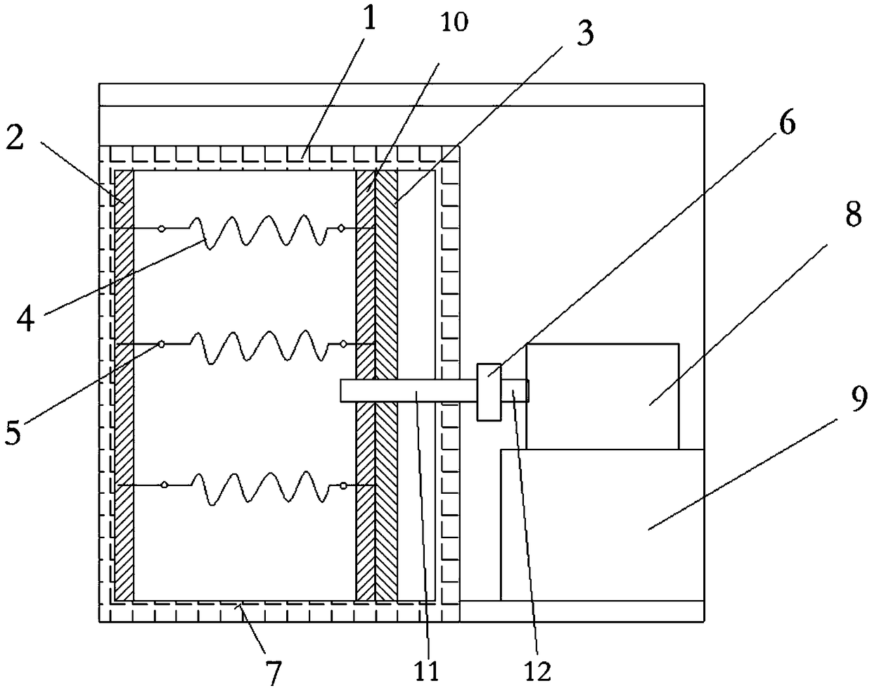 Spring thermal relaxation testing device