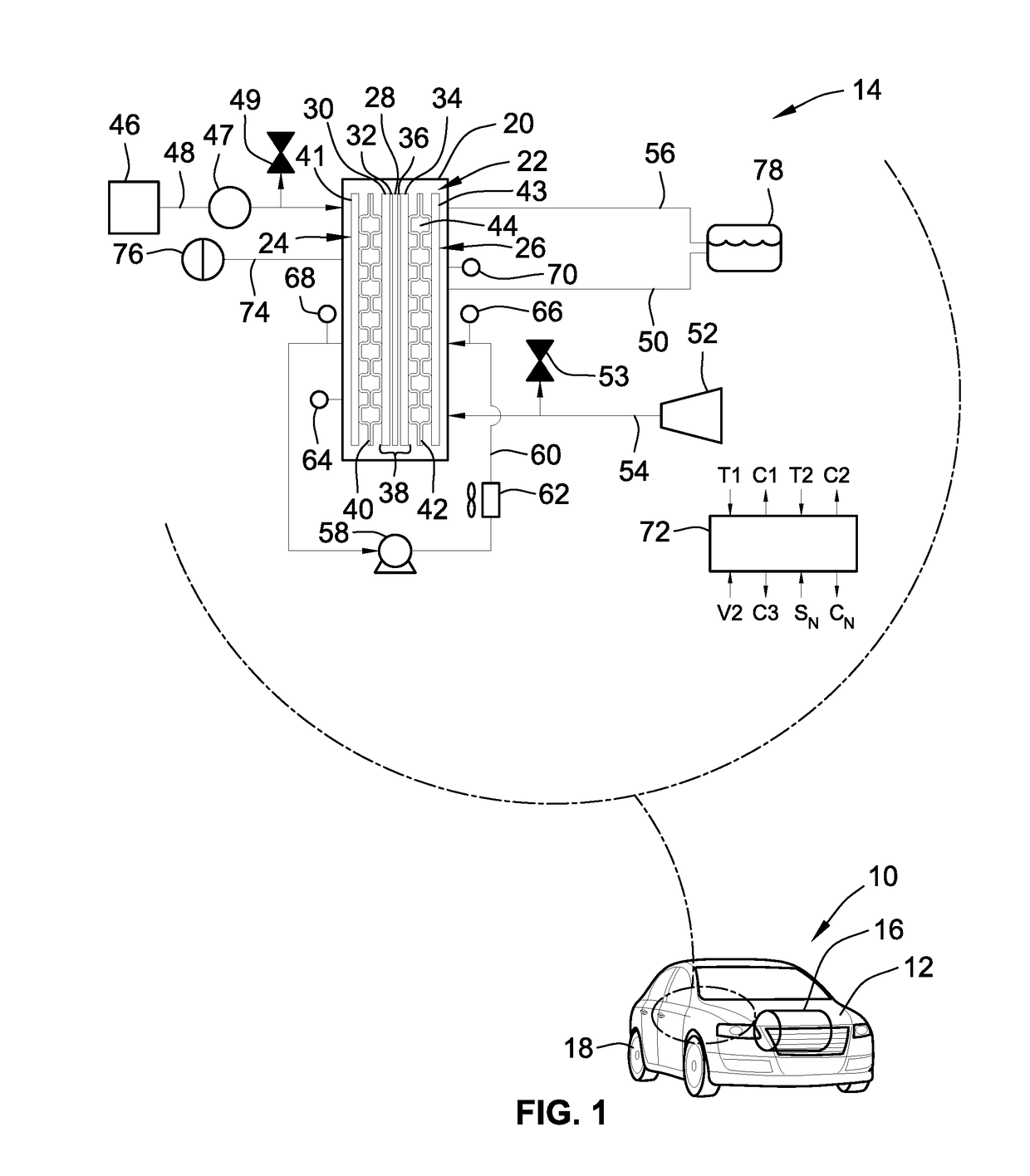 Fuel cell architectures, thermal systems, and control logic for efficient heating of fuel cell stacks