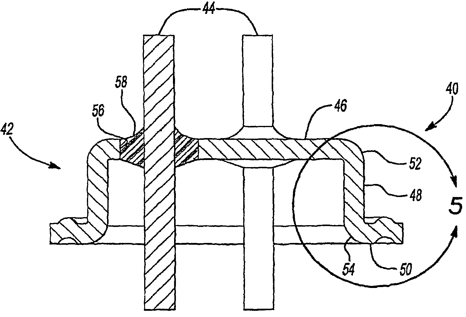 Electric power terminal feed-through