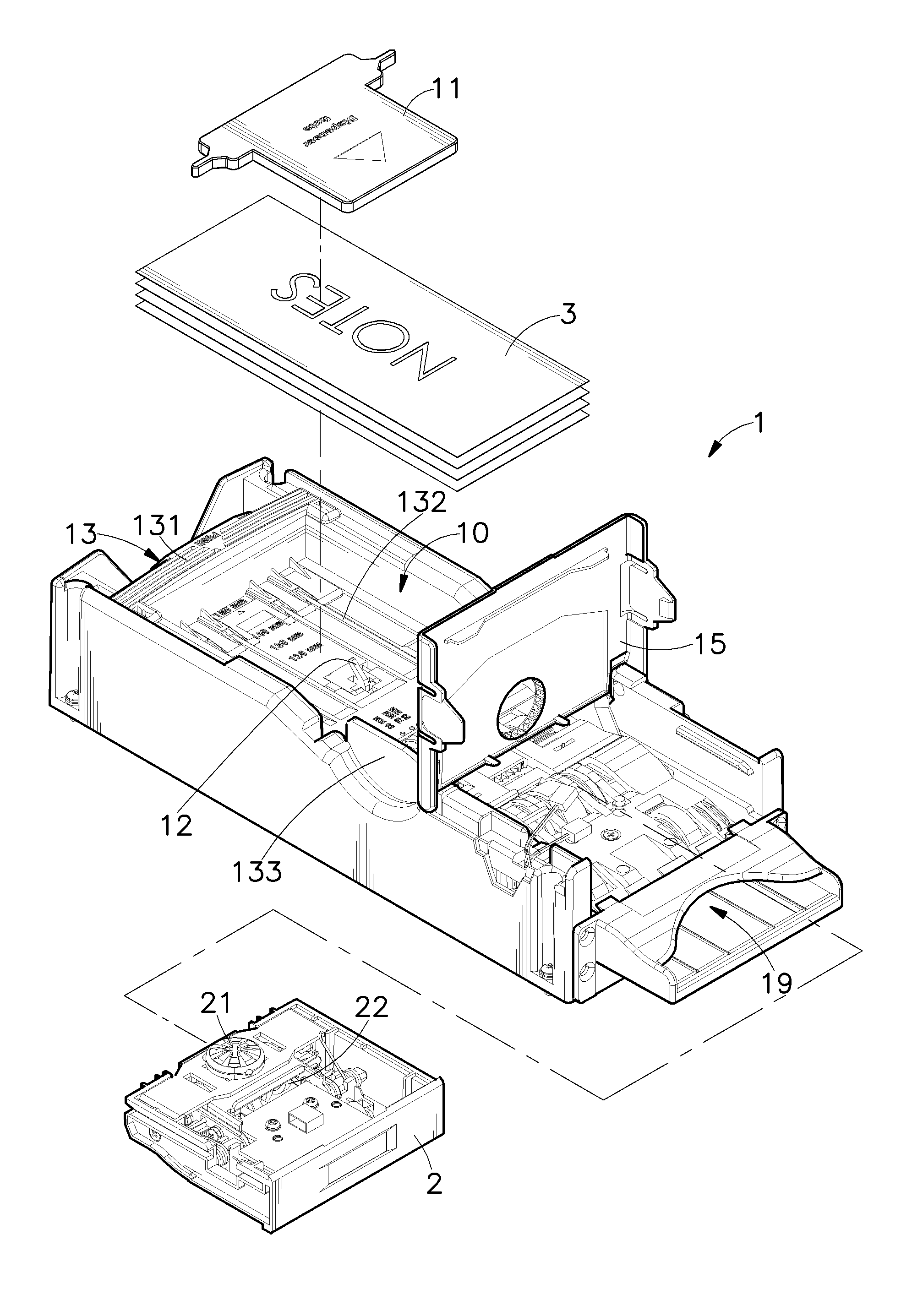 Card dispenser having a mobile sensor holder box