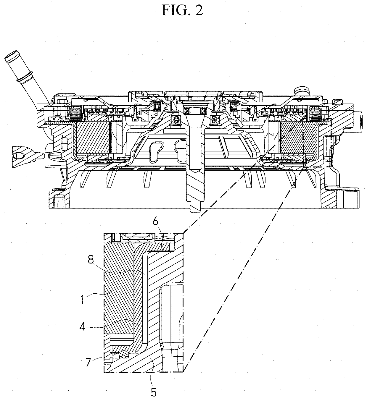 Core-bobbin assembly and motor cooling method using the same