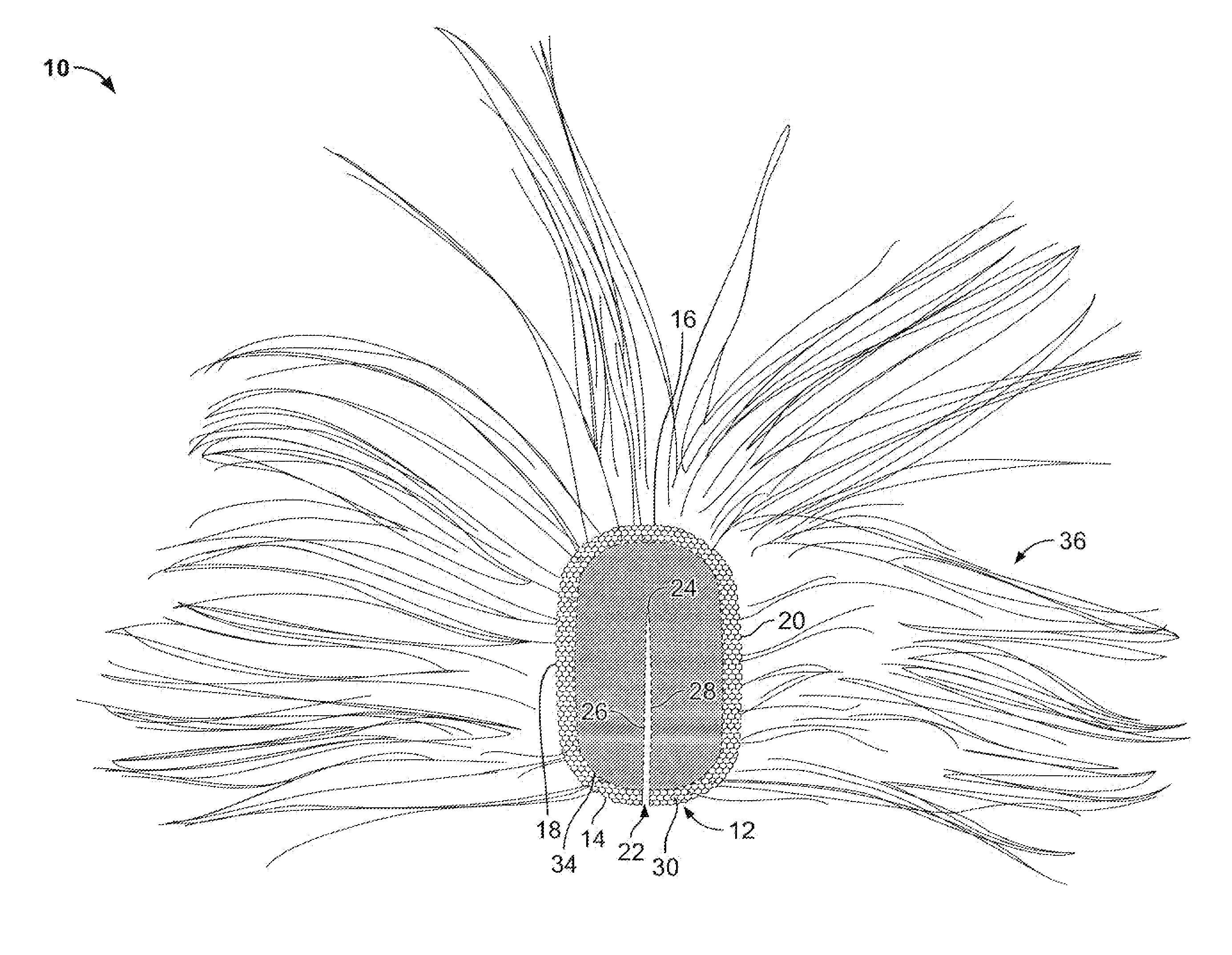 Hairpiece for creating a hair part