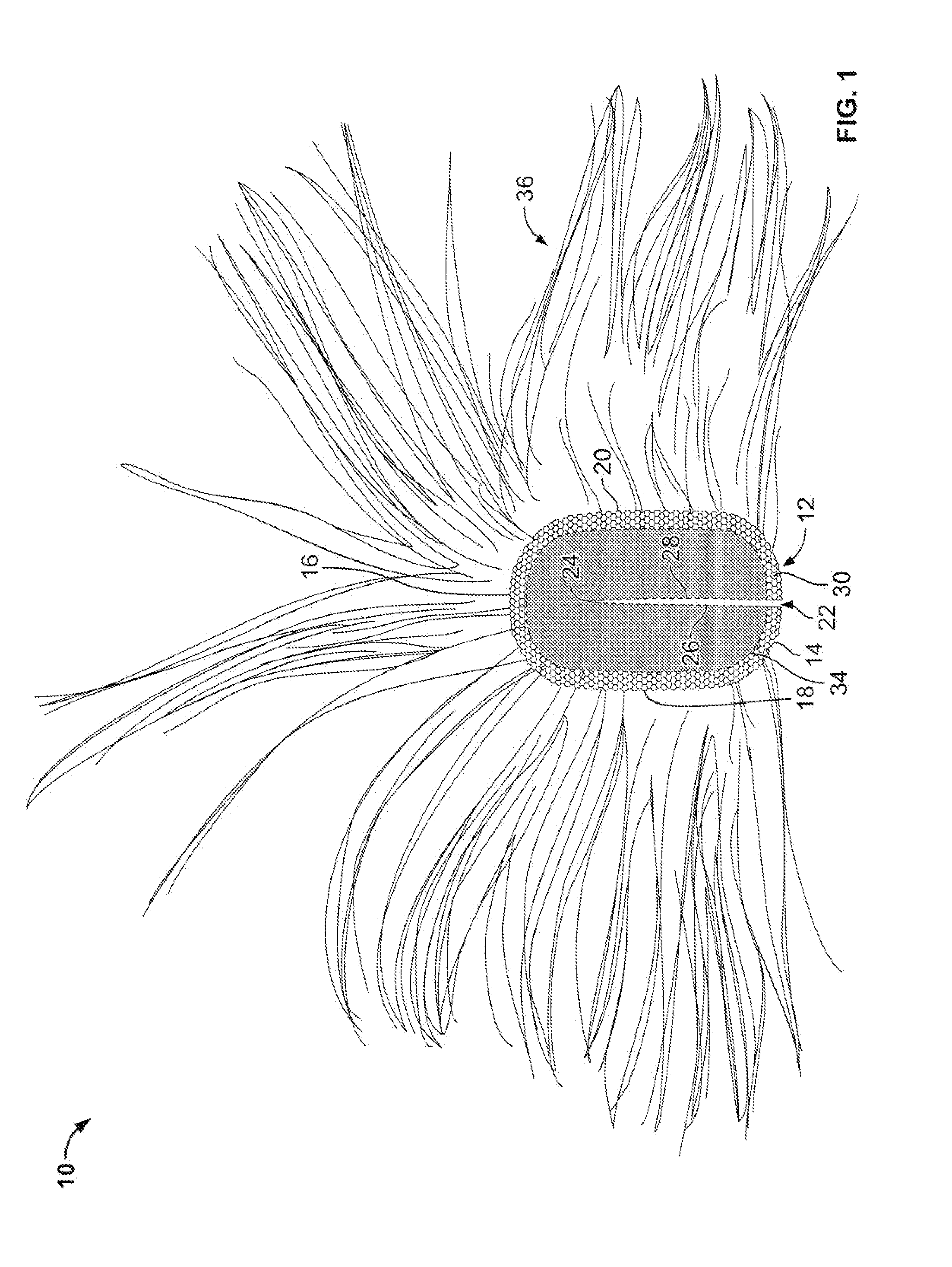 Hairpiece for creating a hair part