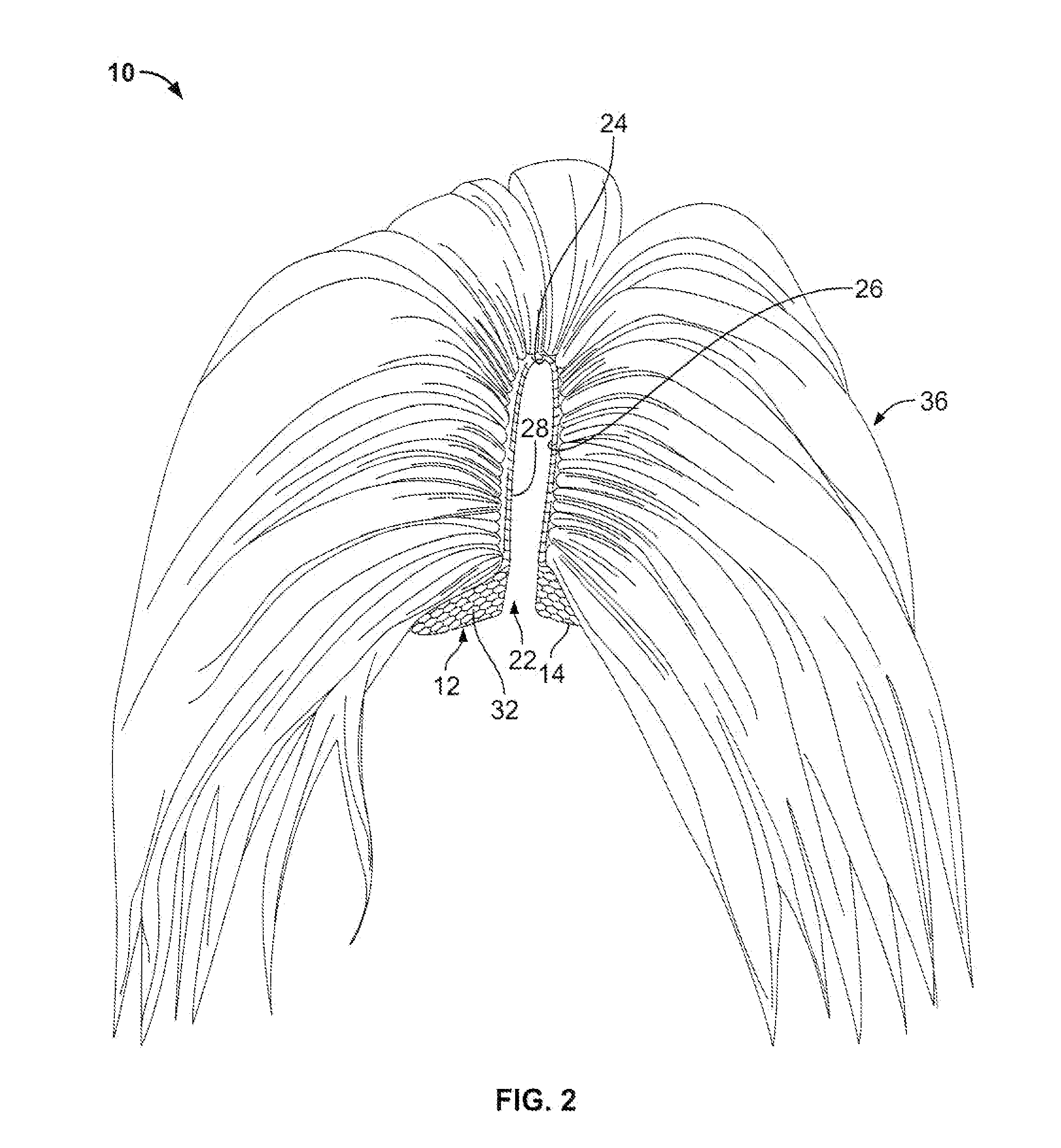 Hairpiece for creating a hair part