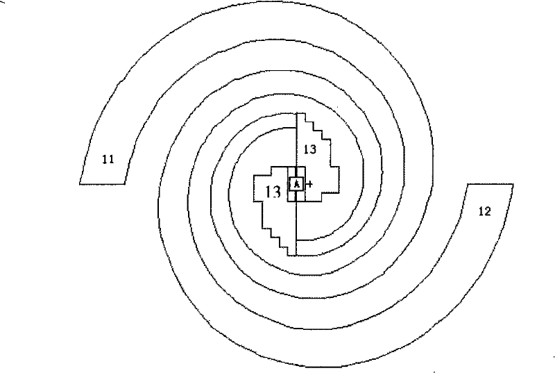 Rectangle array photon band-gap ceramic plane helical dual-frequency-band antenna of radio frequency recognition system