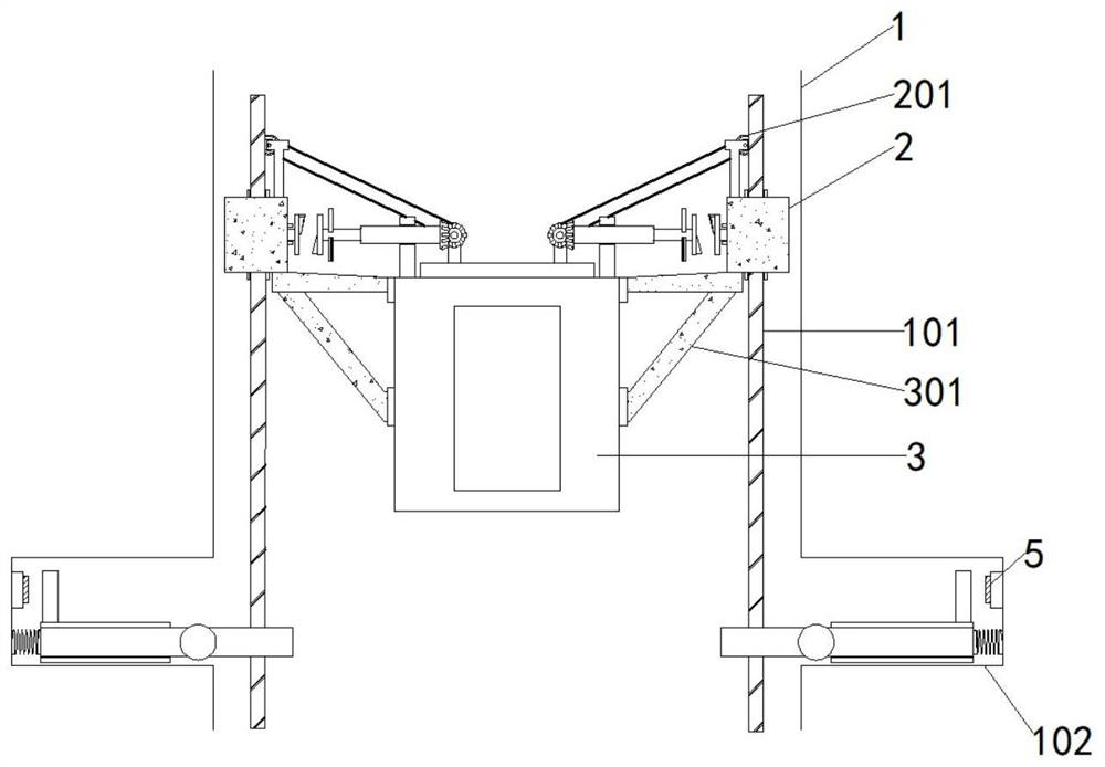 Accidental falling speed reduction structure for mine hoist