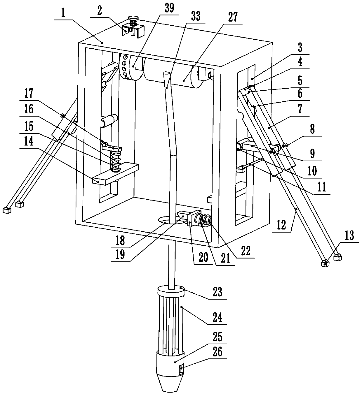 Novel multifunctional high-precision engineering surveying and mapping box staff