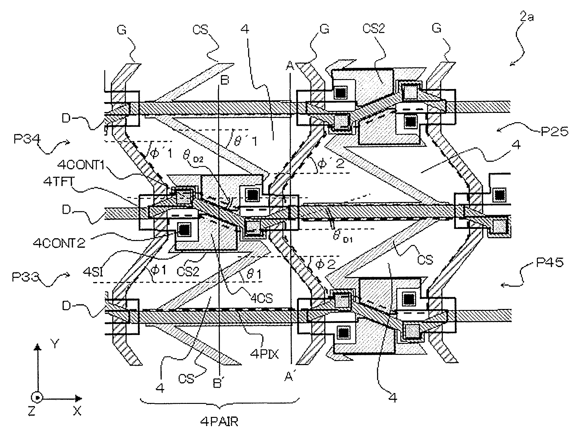 Image display device capable of displaying images in a plurality of view points for suppressing a problem originating from a light blocking portion arranged in a pixel aperture or a structural object and accomplishing a high aperture ratio