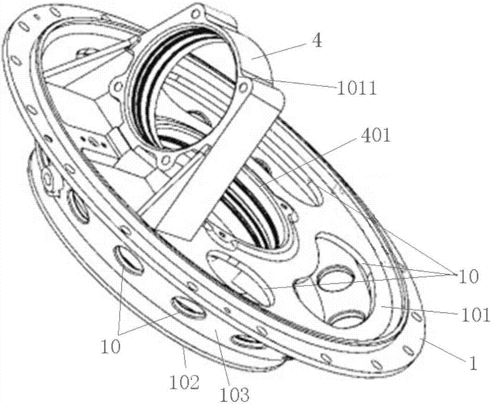 Oblique central transmission frame assembly used for aircraft engine and aircraft engine