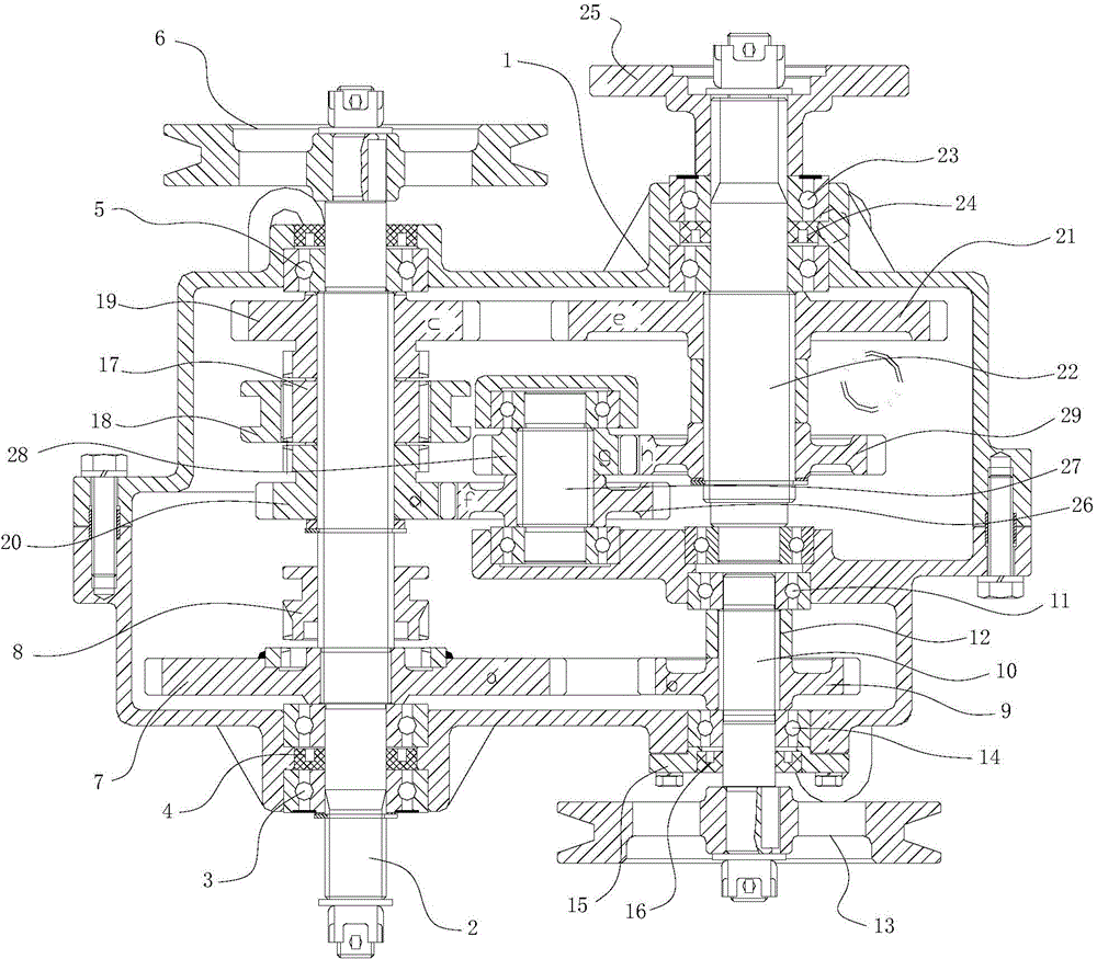 Multifunctional transmission case of agricultural vehicle