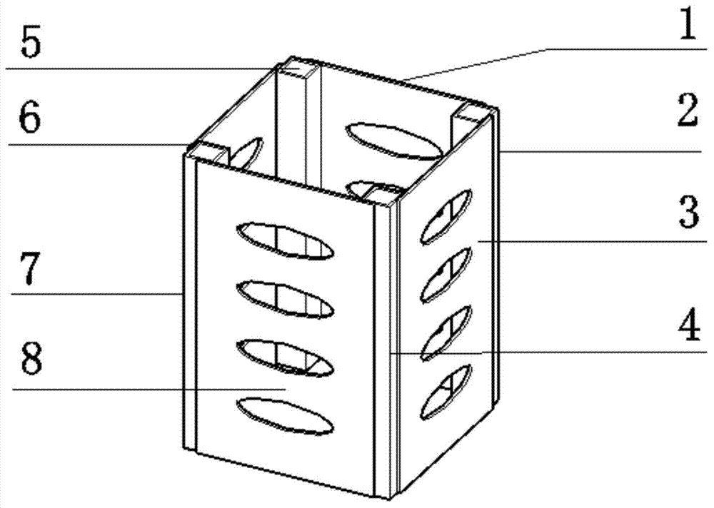 Four-limb steel column for connection of cellular connection plates