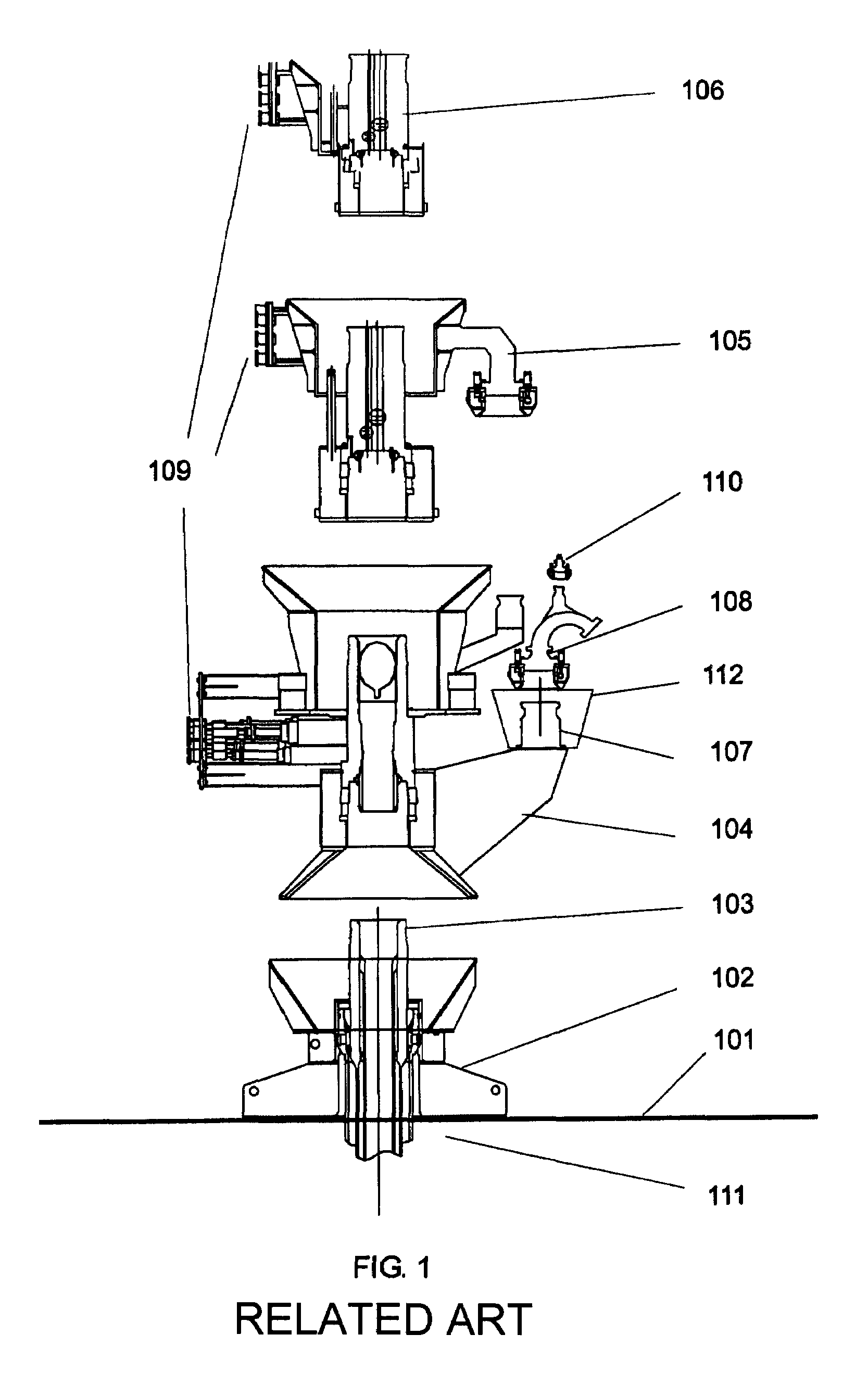 System for direct vertical connection between contiguous subsea equipment and method of installation of said connection