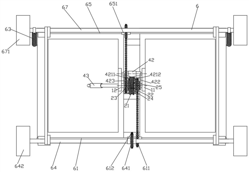 Manual worm and gear pipeline type automobile transverse movement control device