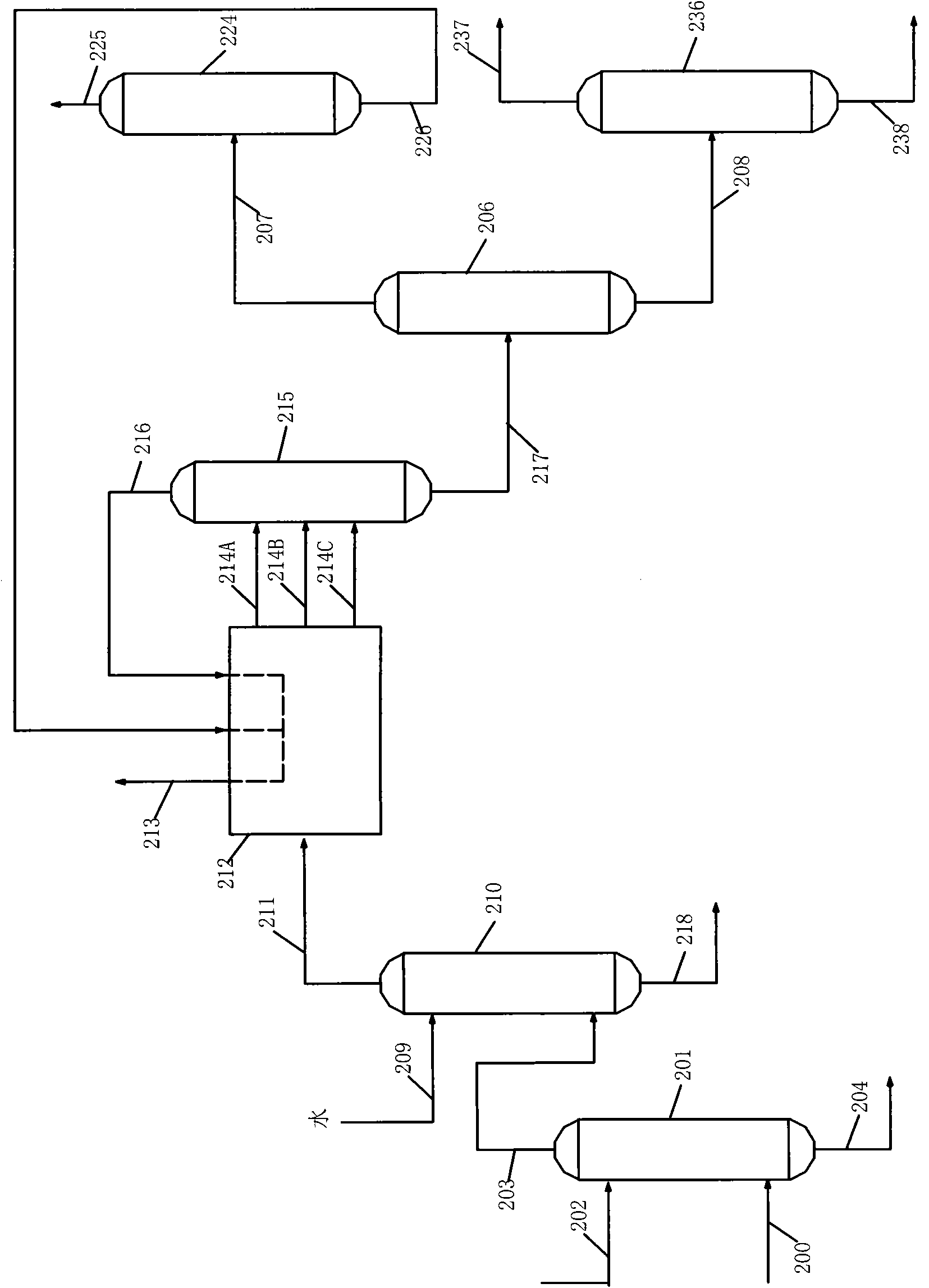 Separation process for preparing low-carbon alkene gases through conversion of methanol