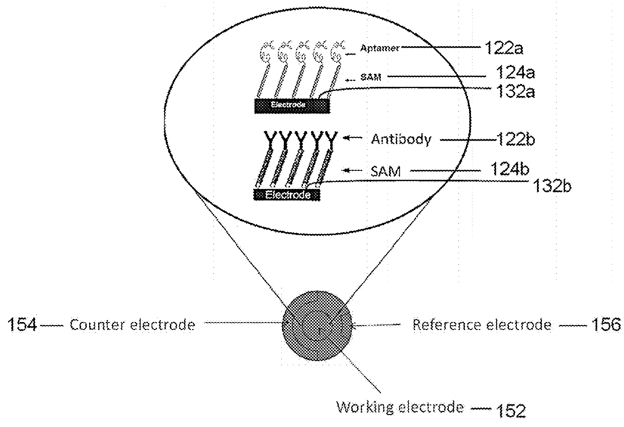 A biosensor device to detect target analytes in situ, in vivo, and/or in real time, and methods of making and using the same