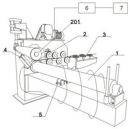 On-line synchronous continuous feeding decoiling and straightening equipment for bearing rolling element cold heading machine