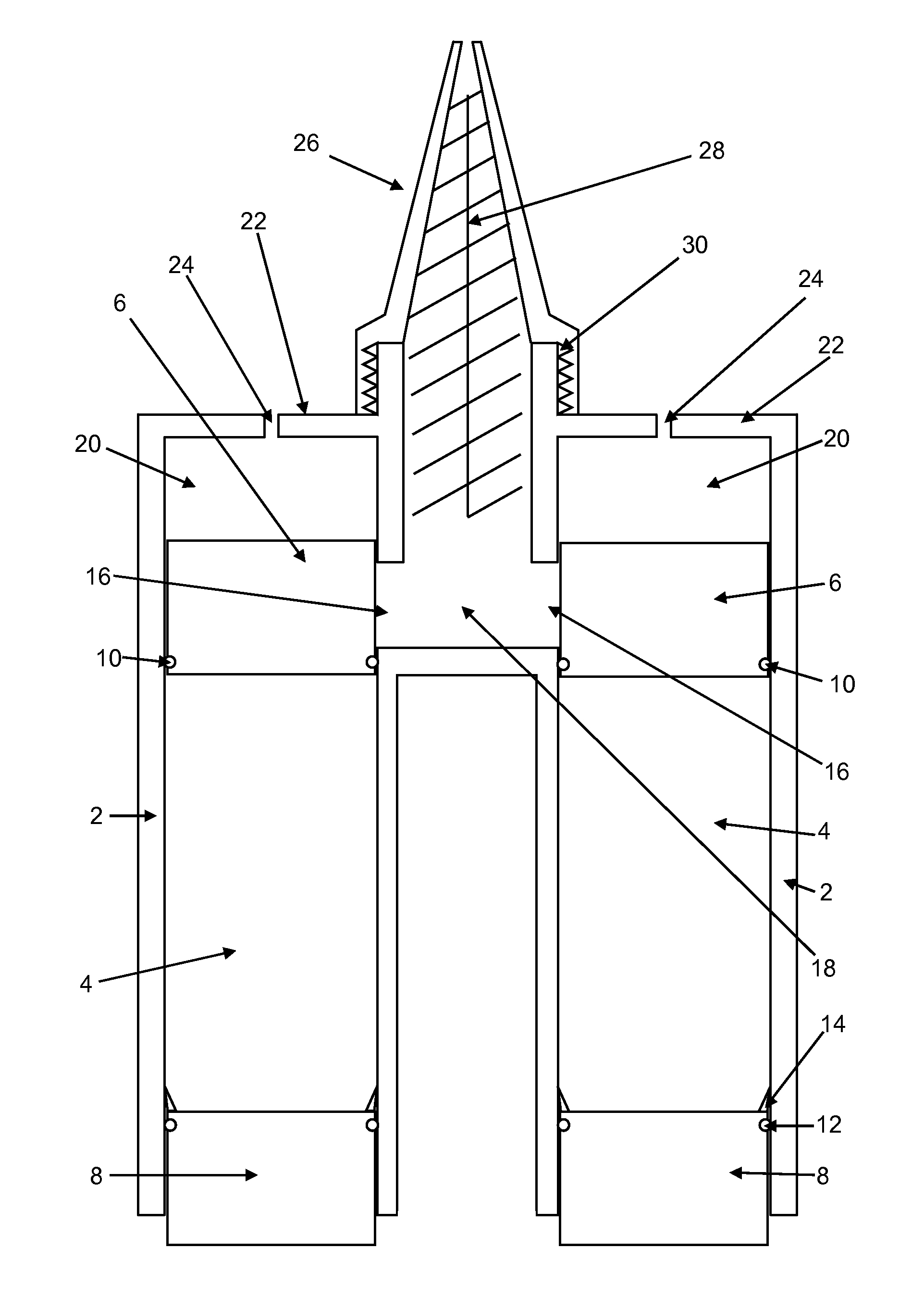 Multi-component cartridge system with shiftable closures in the cartridges