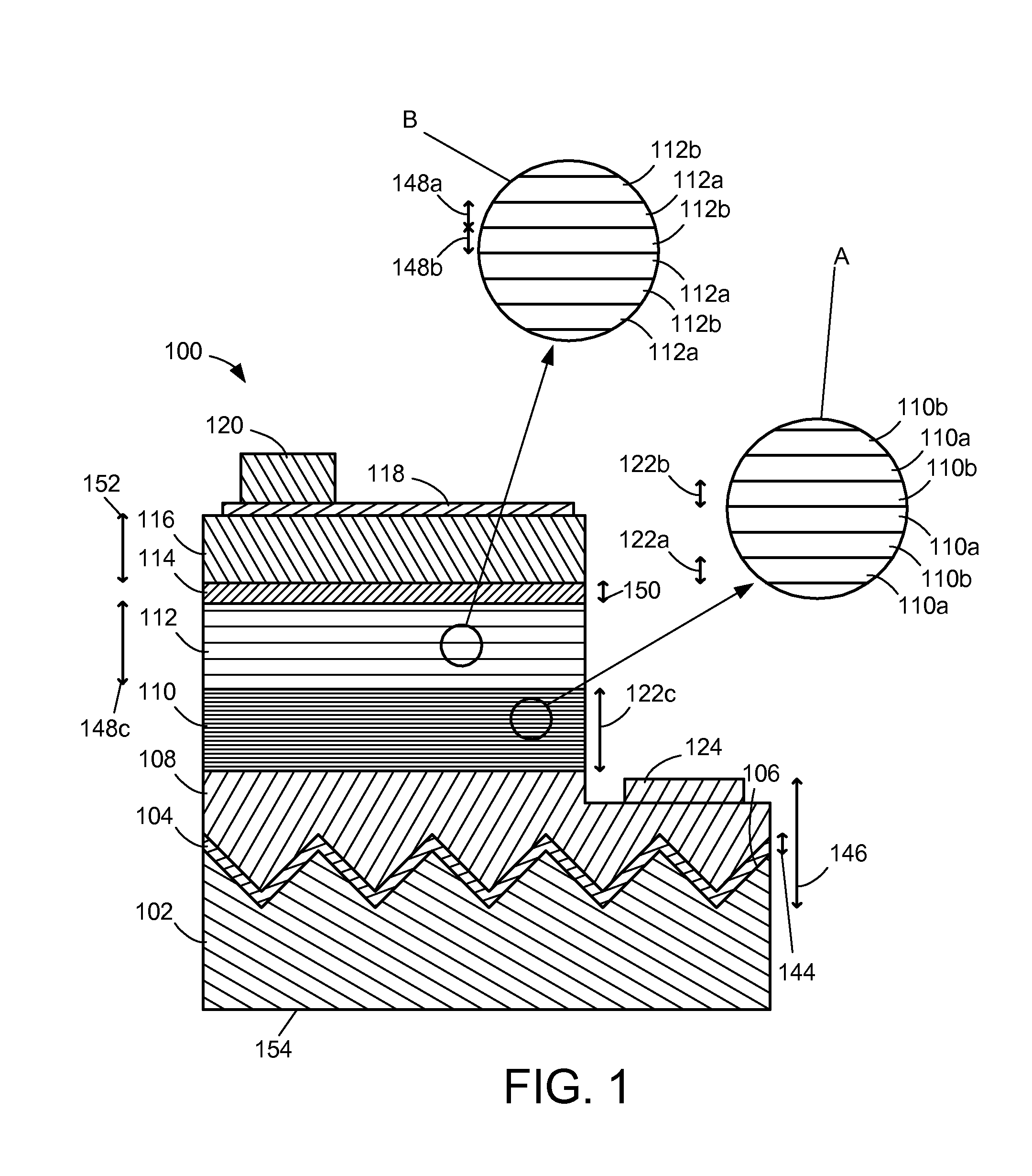 (Al,In,Ga,B)N DEVICE STRUCTURES ON A PATTERNED SUBSTRATE