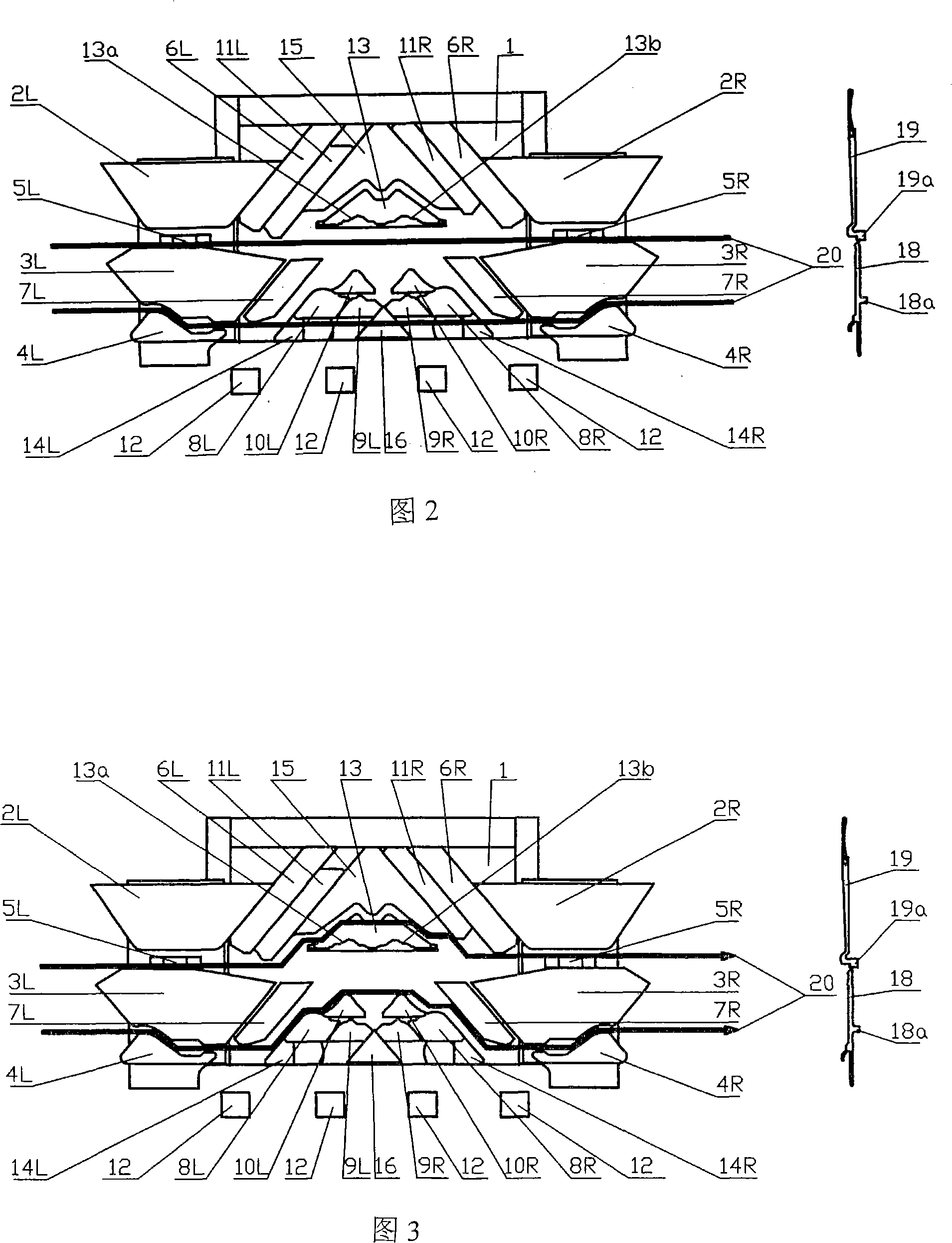 Triangle mechanism of computer plain flat knitter