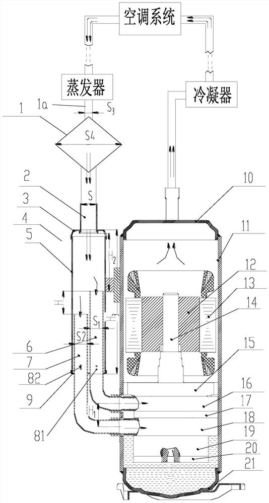 A suction device, compression assembly and air conditioner