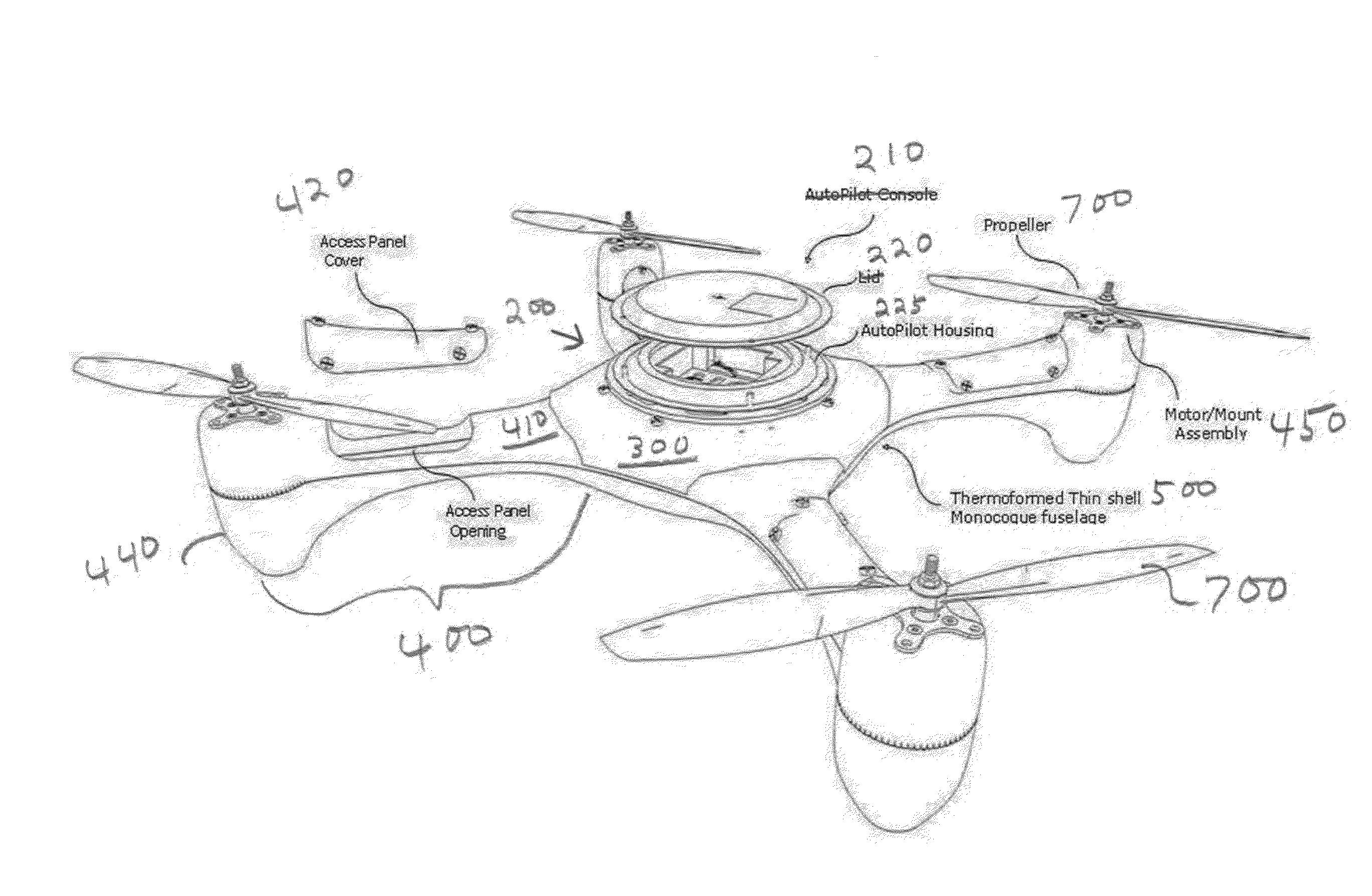 Methods and Systems of Constructing a Multi Rotor Aircraft Fuselage