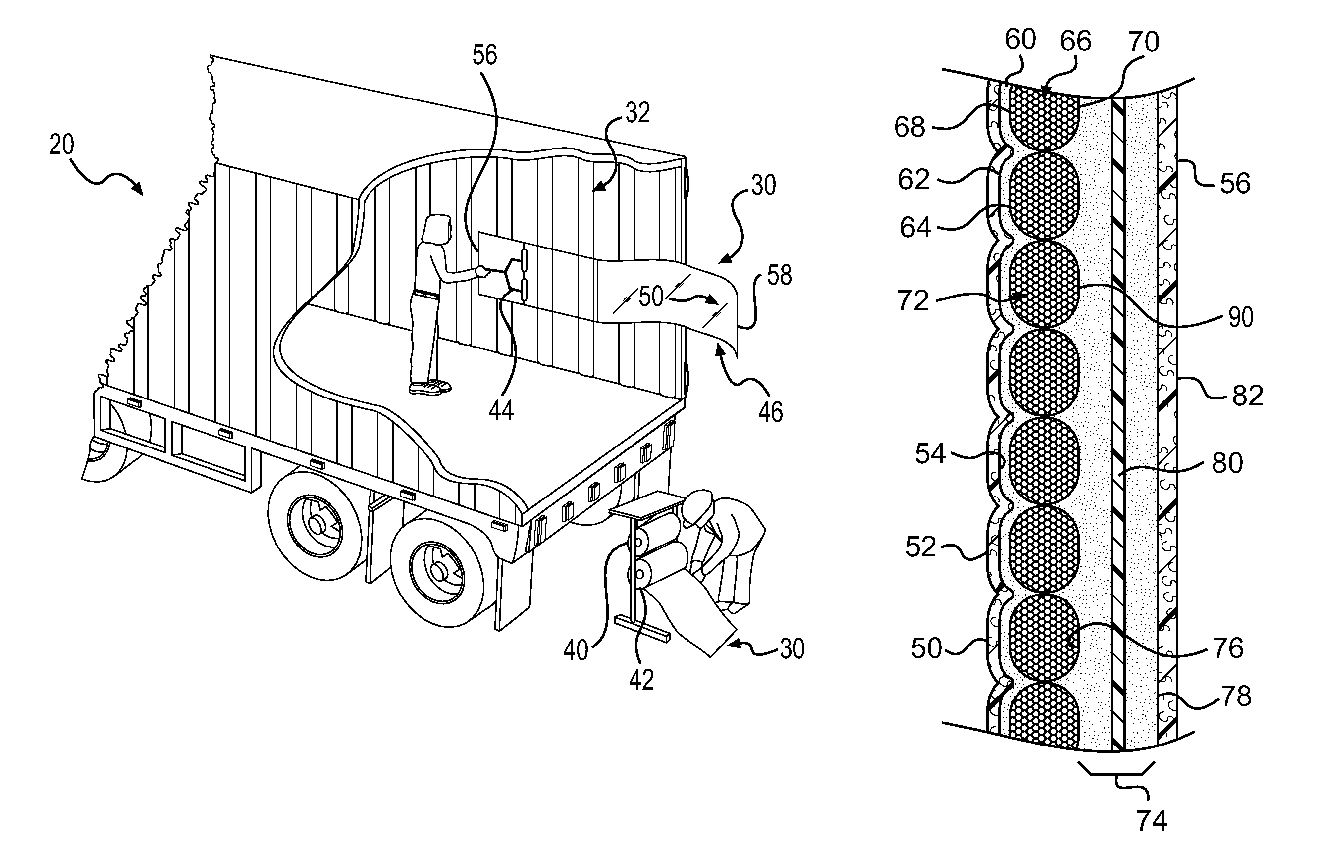 Cargo restraint system with enhanced reinforcement content