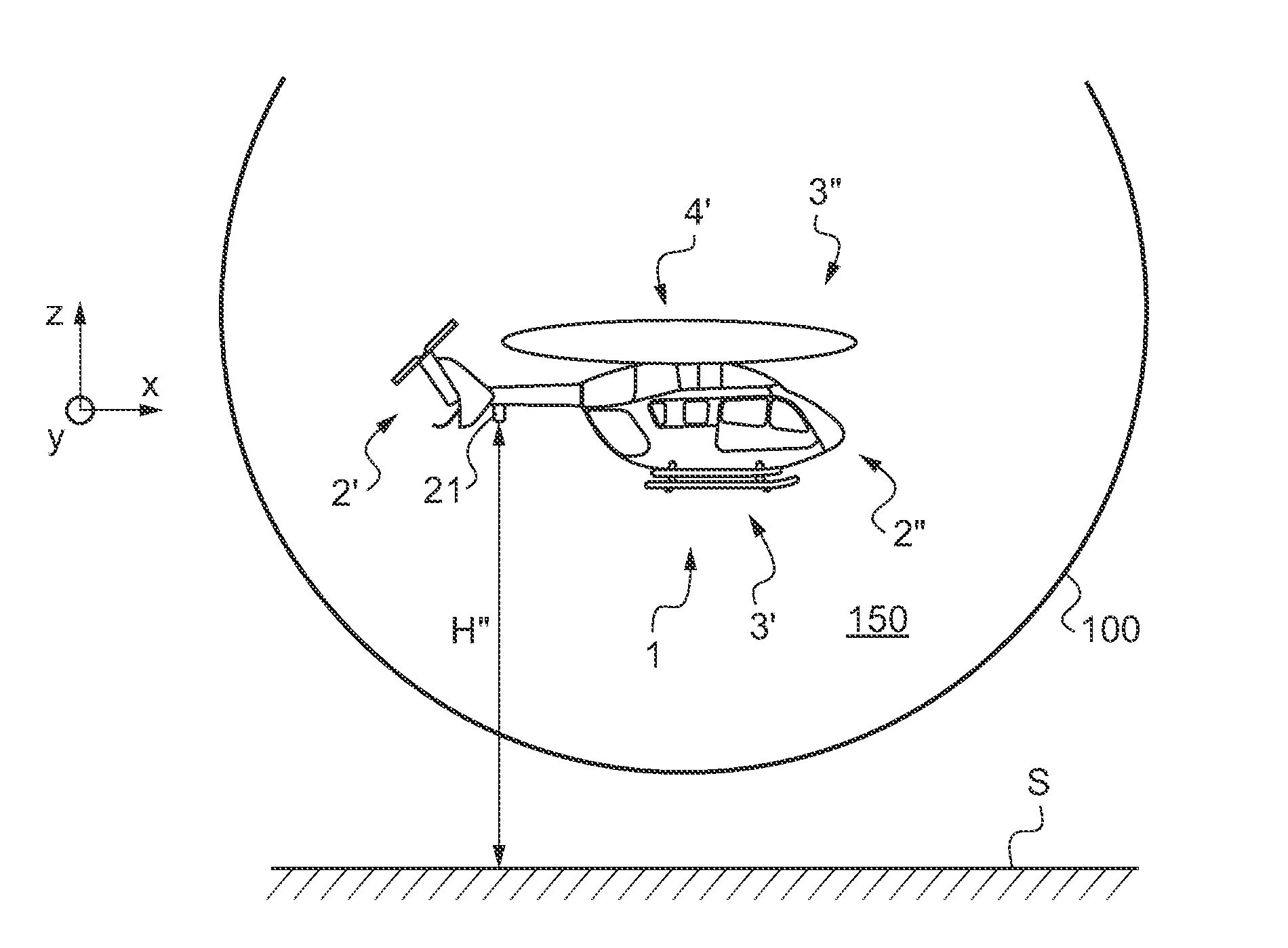 Method of measuring height and detecting obstacles, a radioaltimeter, and an aircraft