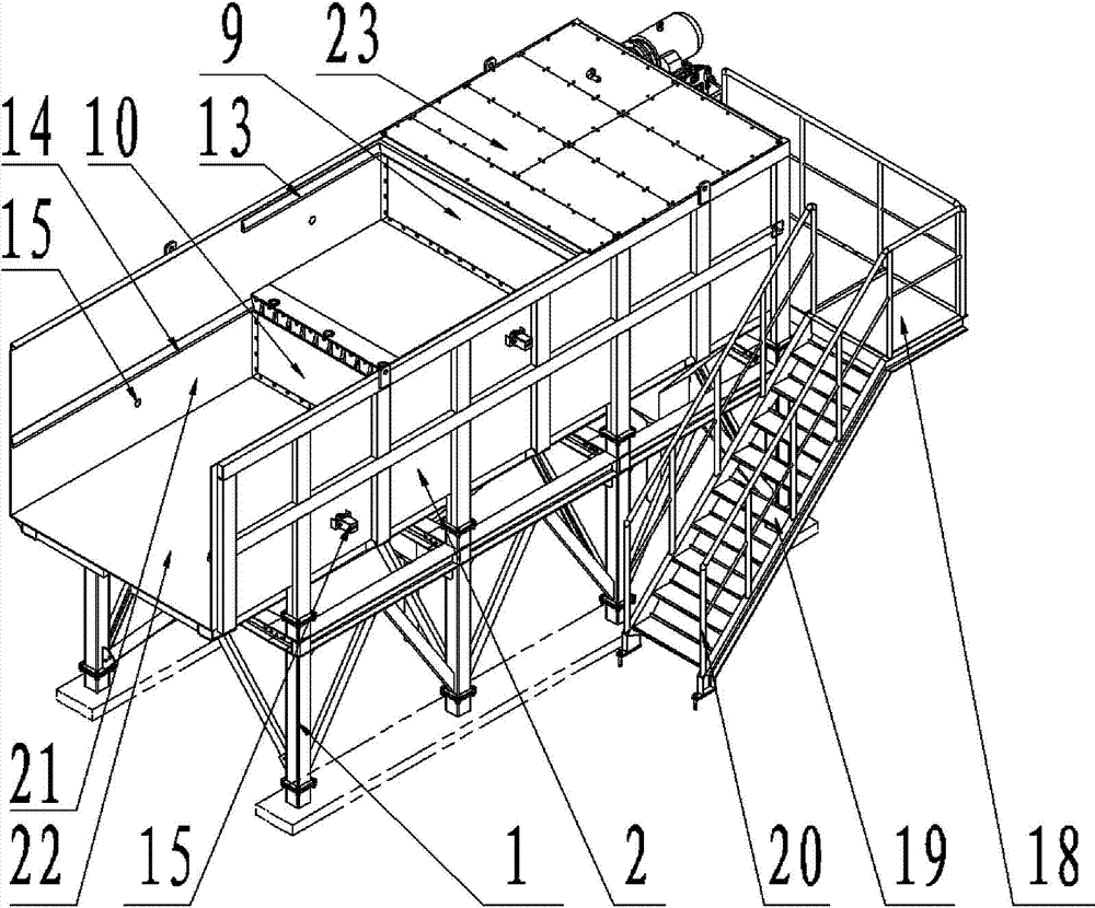 Material pushing device of waste transfer station