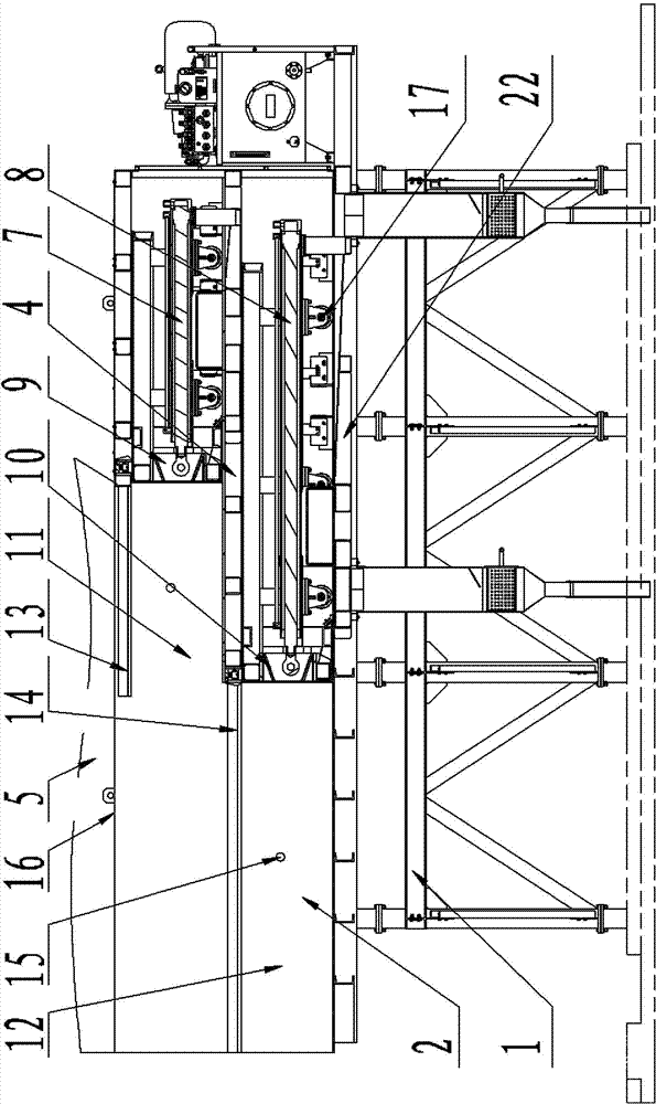 Material pushing device of waste transfer station