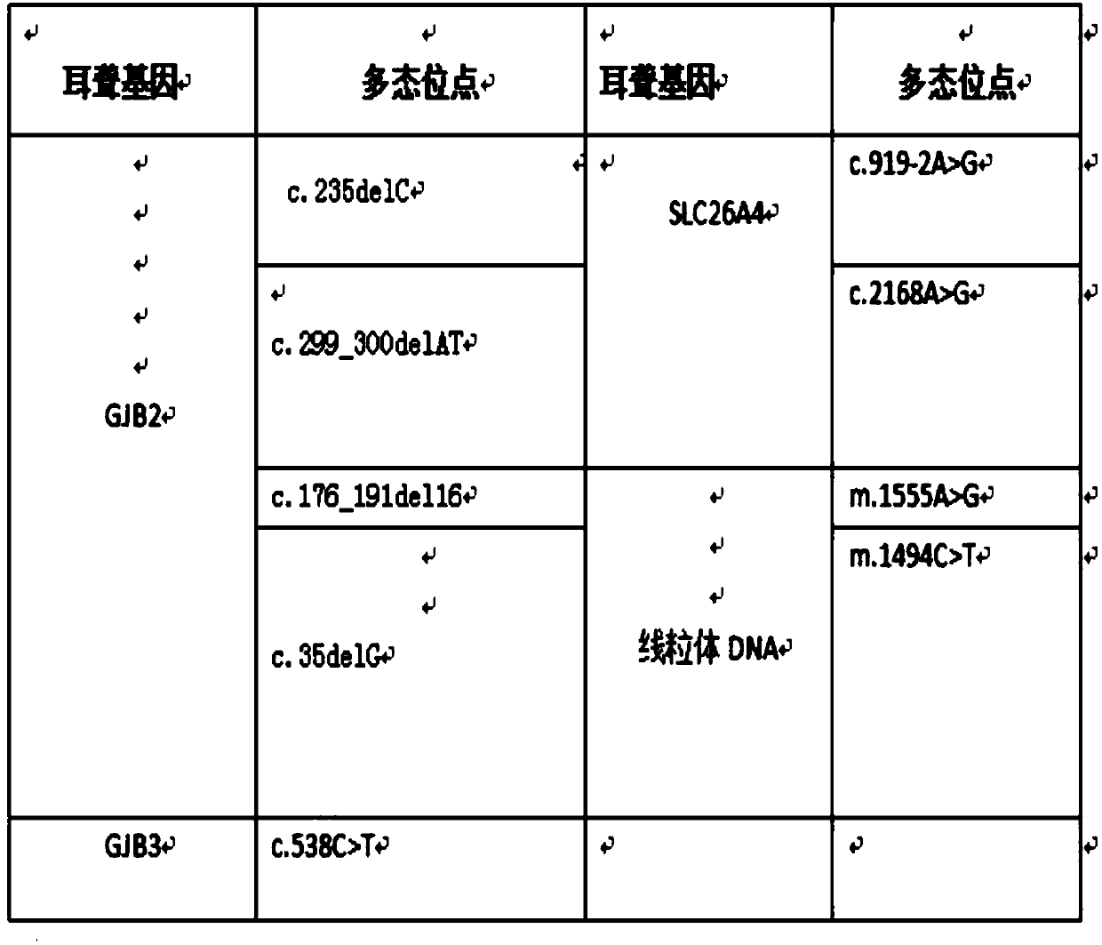 Deafness gene detection kit and non-invasive prenatal deafness gene detection method