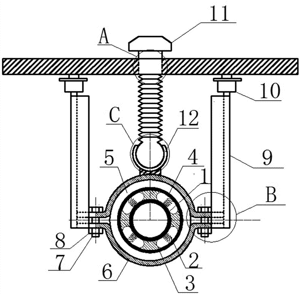 Adjustable pipe hanging bracket and adjustable hanging bracket assembly for suppressing ship pipe vibration noise