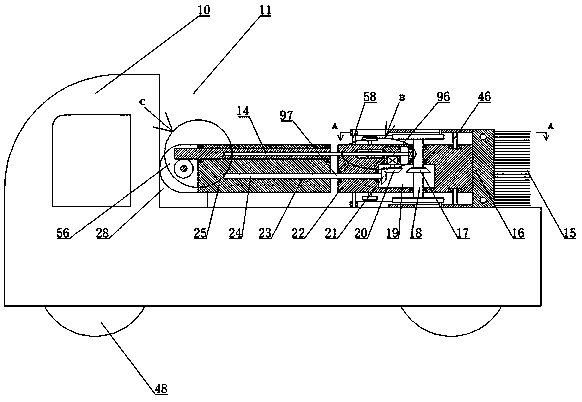 A tunnel dome cleaning device