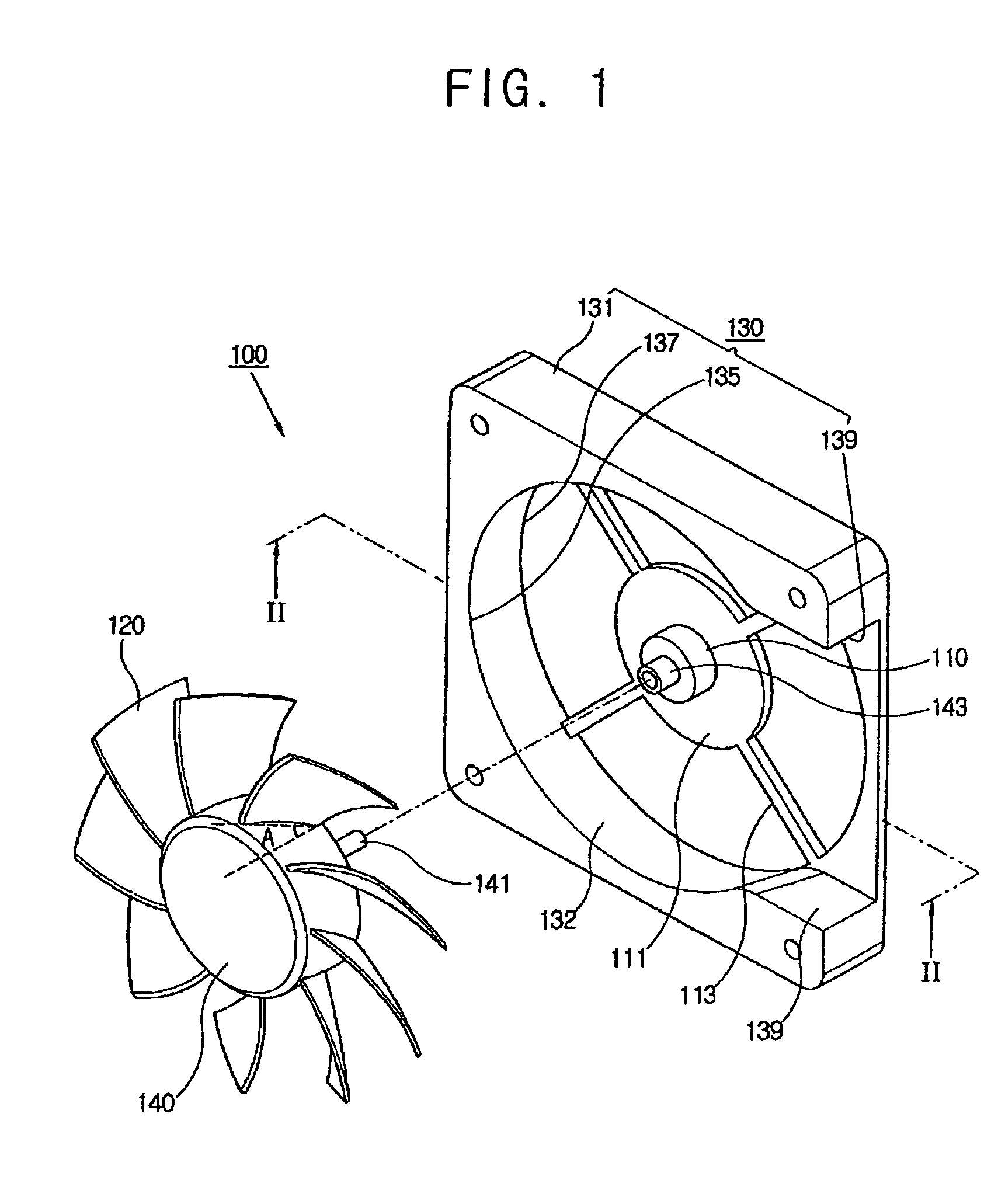 Fan to generate air flow in axial and radial directions