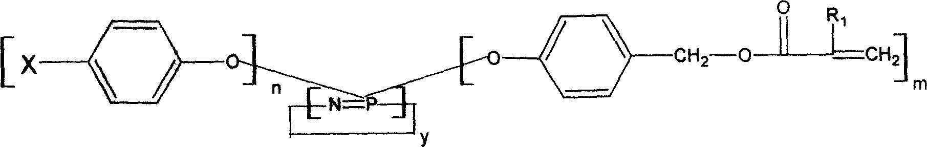 Cyclophosphaxene compound as flame-proof material and synthetic method thereof