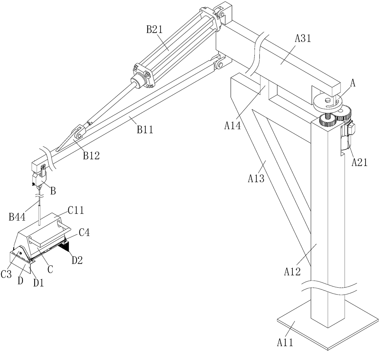 Water tank hoisting device and method