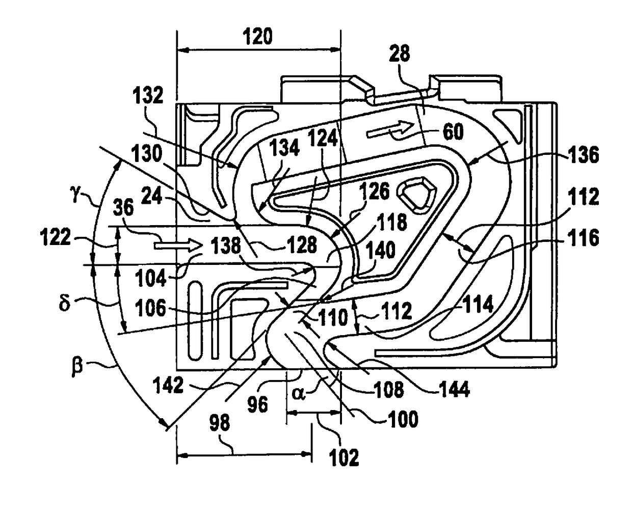 Sensor arrangement for determining at least one parameter of a fluid medium flowing through a channel structure