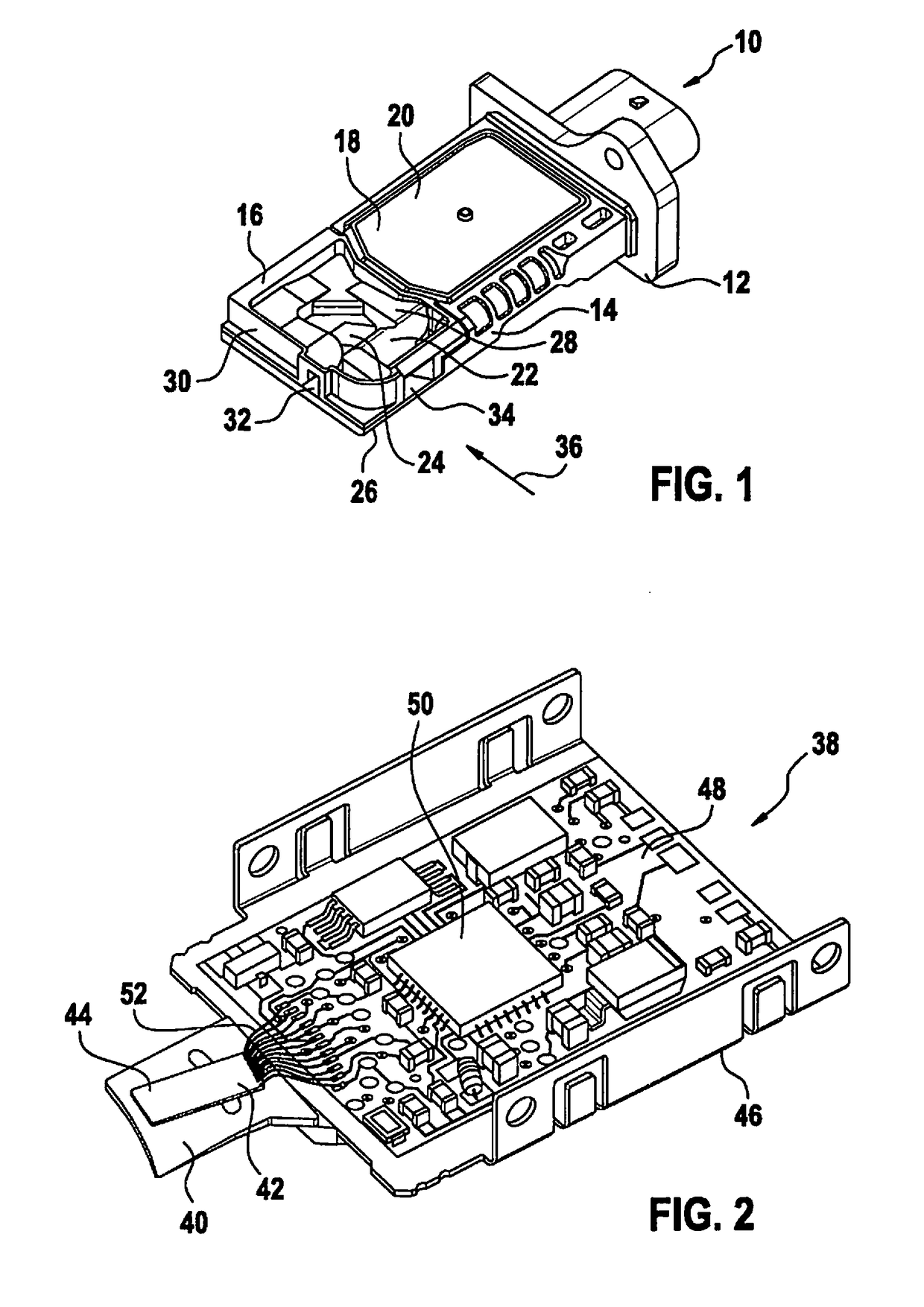 Sensor arrangement for determining at least one parameter of a fluid medium flowing through a channel structure