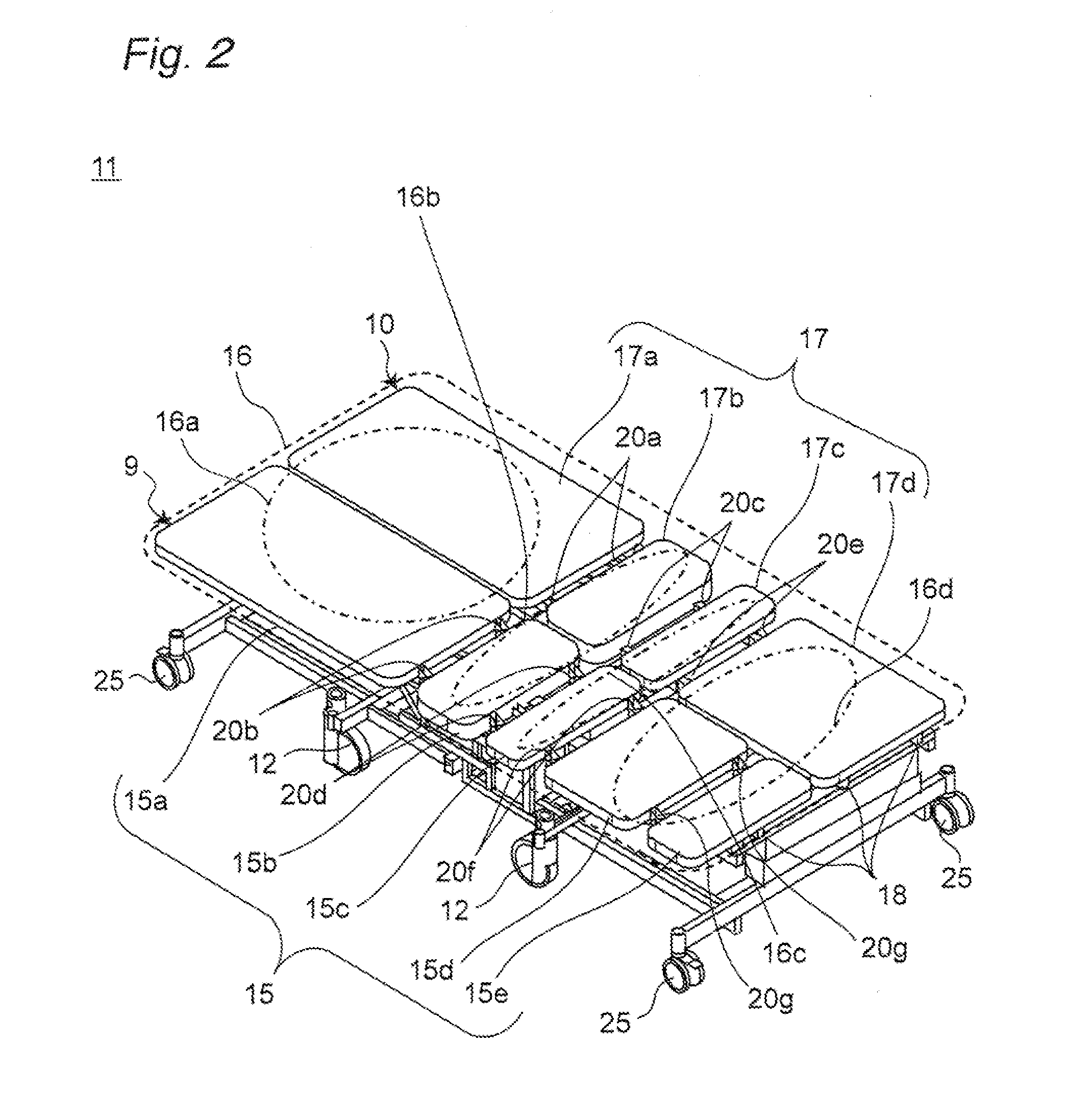 Bed and wheelchair