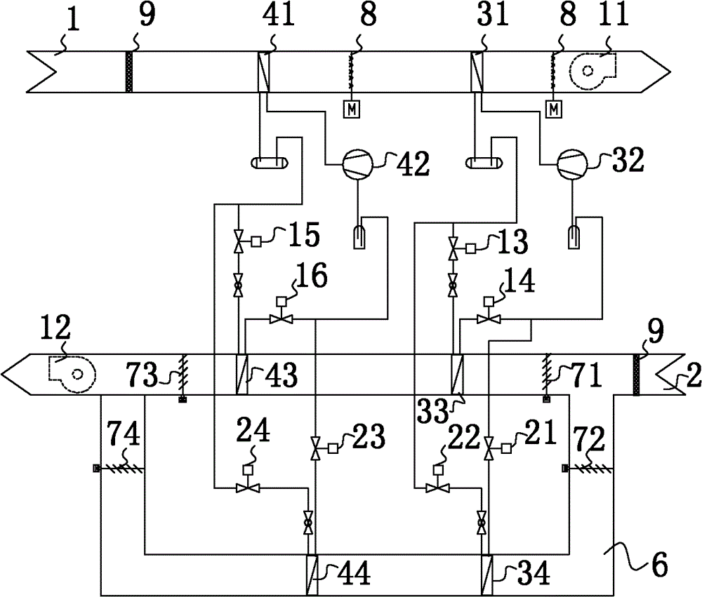 Wind-exhaust and heat-recycle air-conditioning system of multi-stage and all-condition continuous heat pump