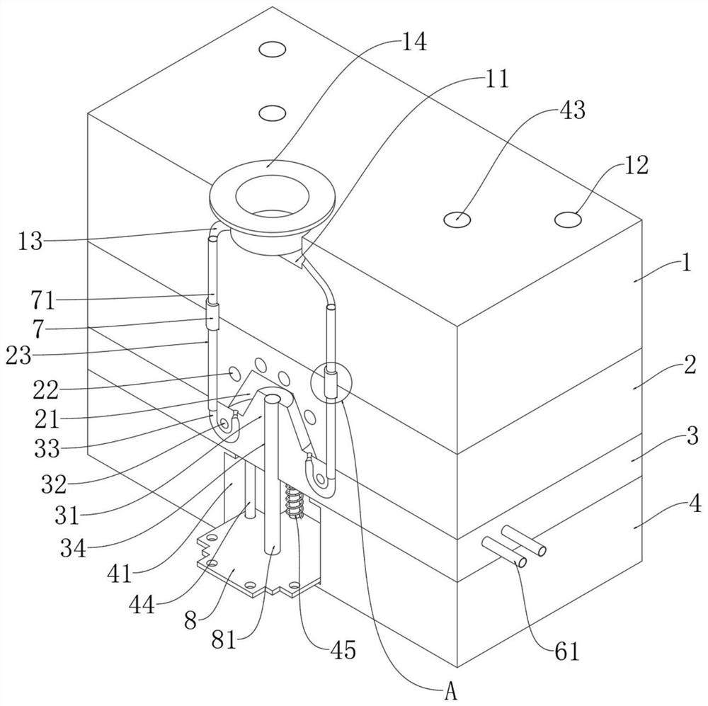 Multi-runner automobile part injection mold and machining method