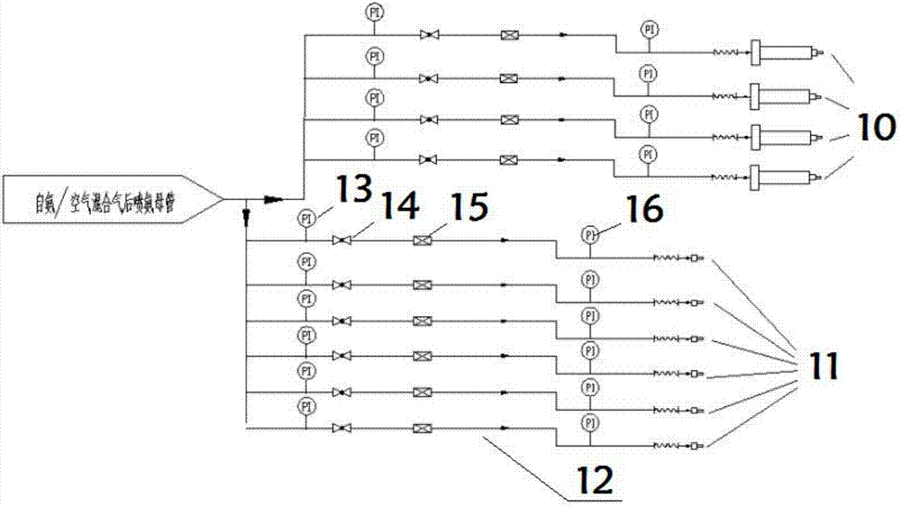 Device of achieving denitration and multistage ammonia spray of SCR (selective catalytic reduction) flue gas and flue gas denitration method