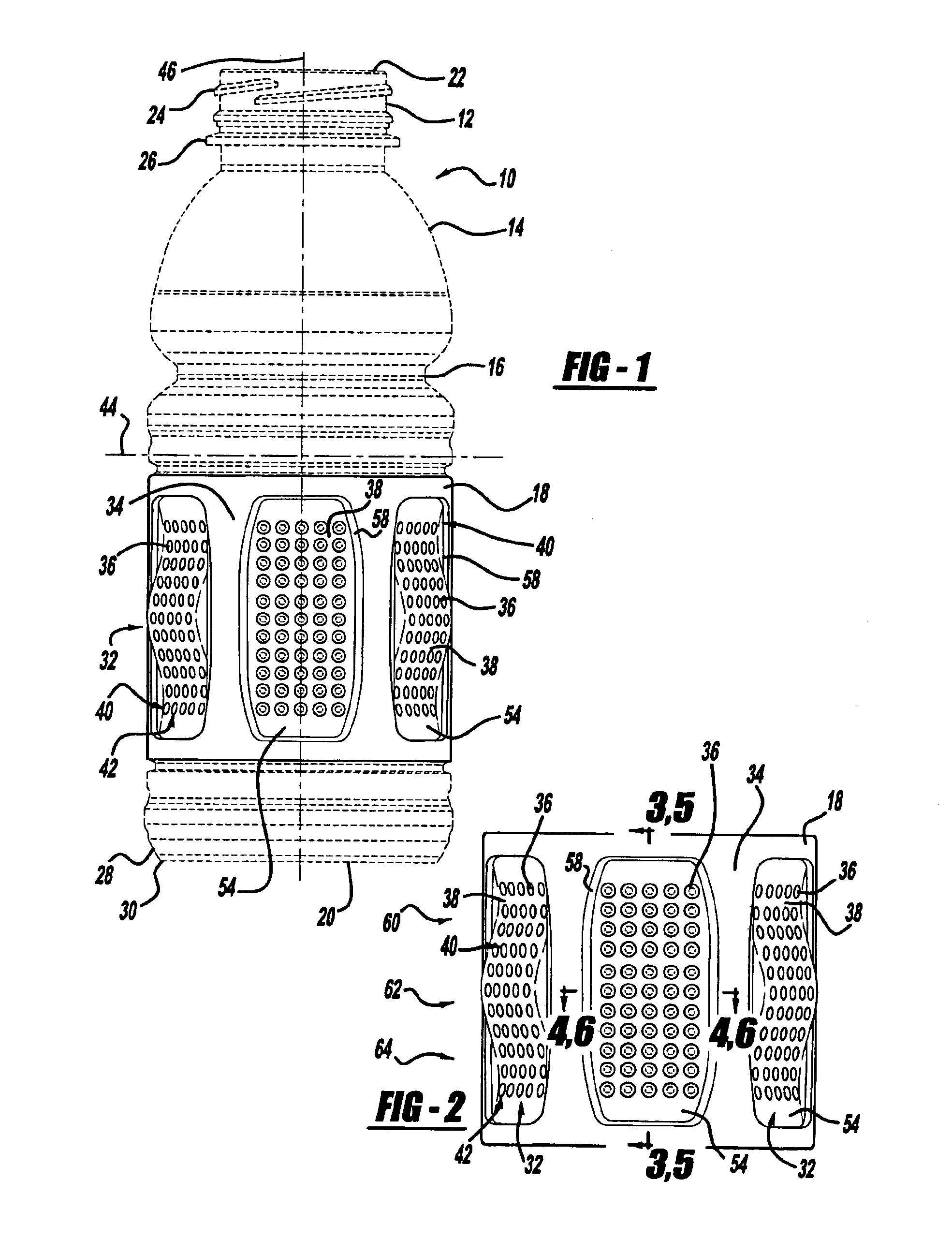 Inverting vacuum panels for a plastic container