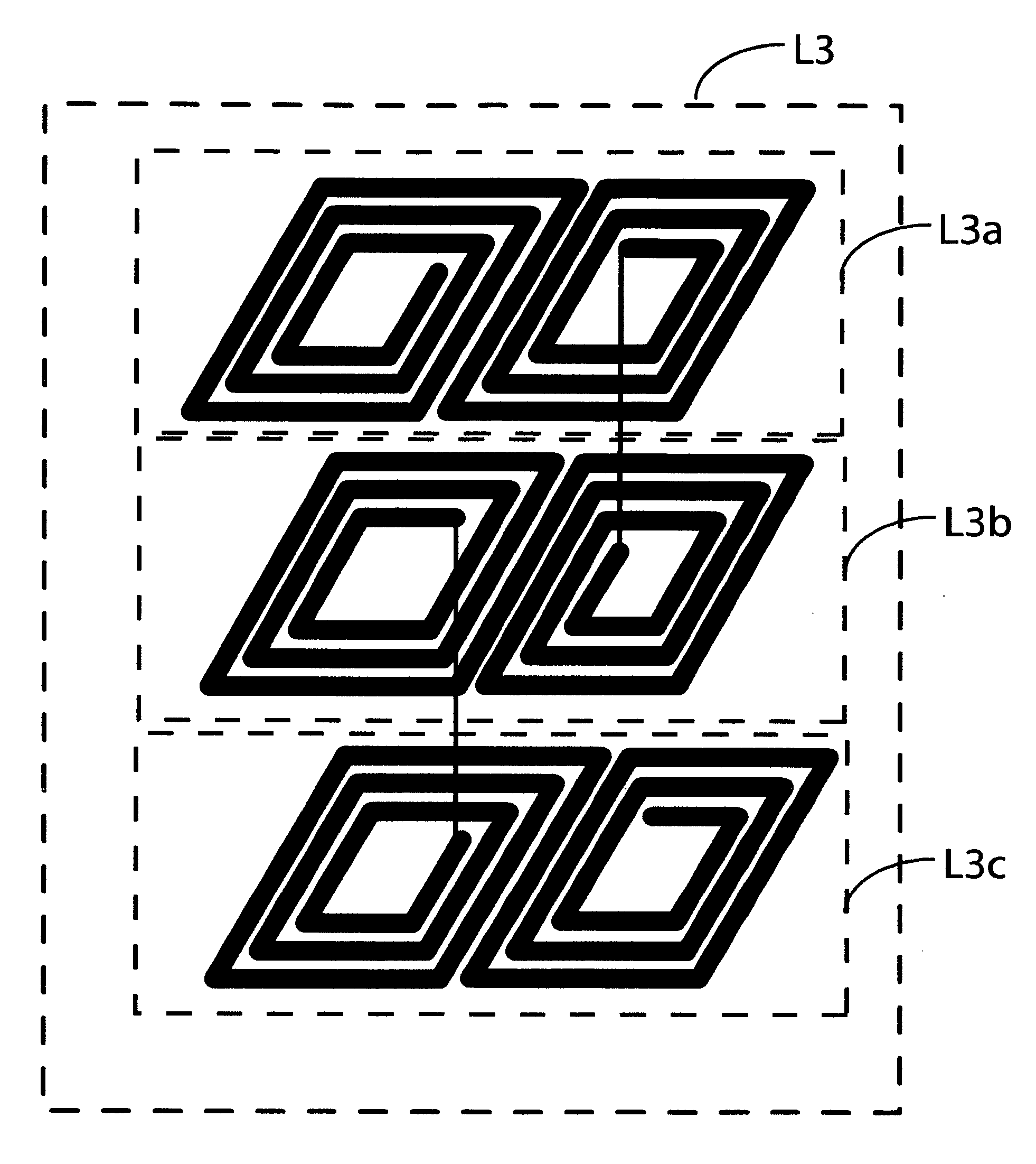 Air core inductive element on printed circuit board for use in switching power conversion circuitries