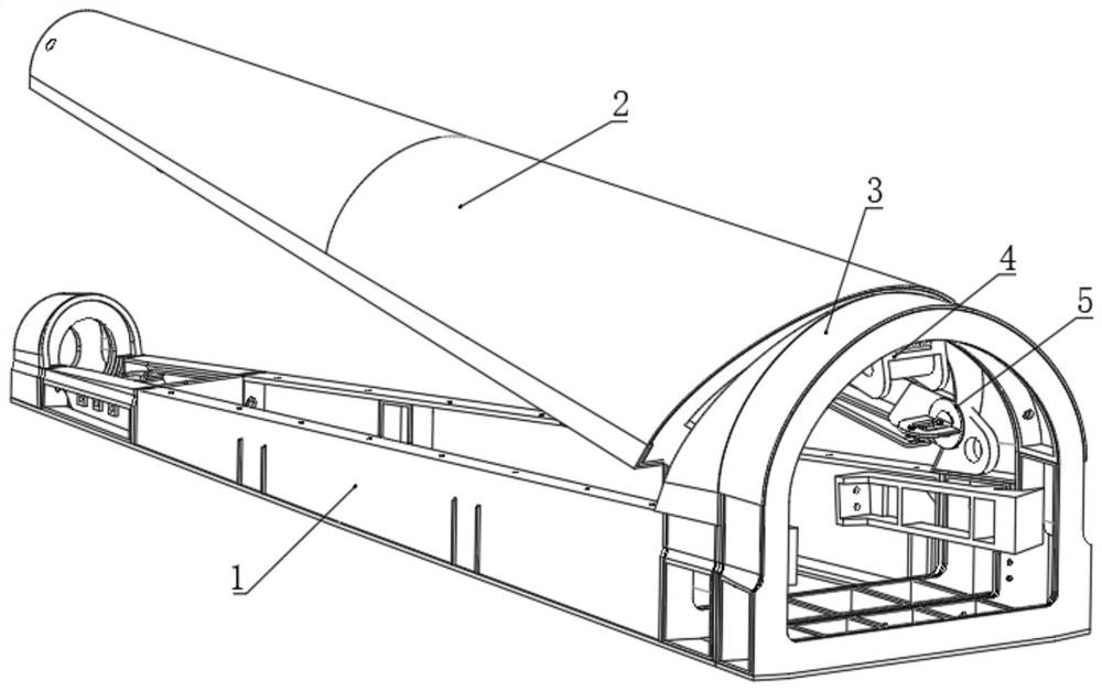 Connecting rod linkage type hatch cover turnover locking mechanism and turnover locking method thereof