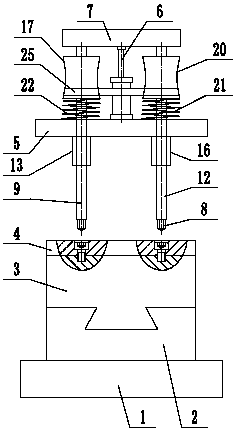 Dovetail groove slide block type guide rail automatic tightening device