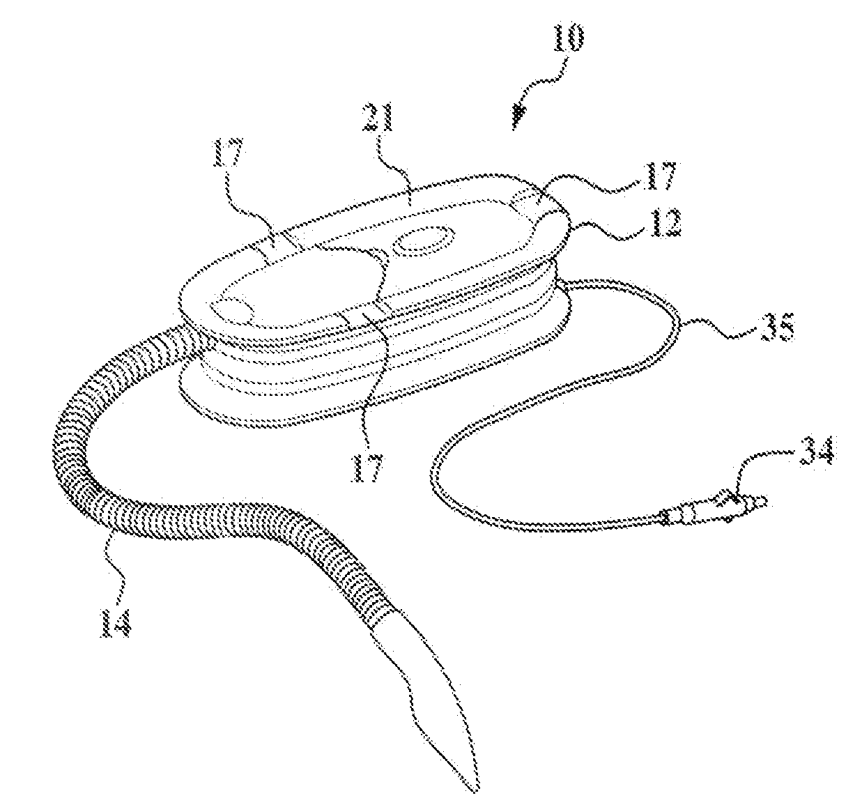 Portable vacuum cleaner and method for storing a vacuum hose