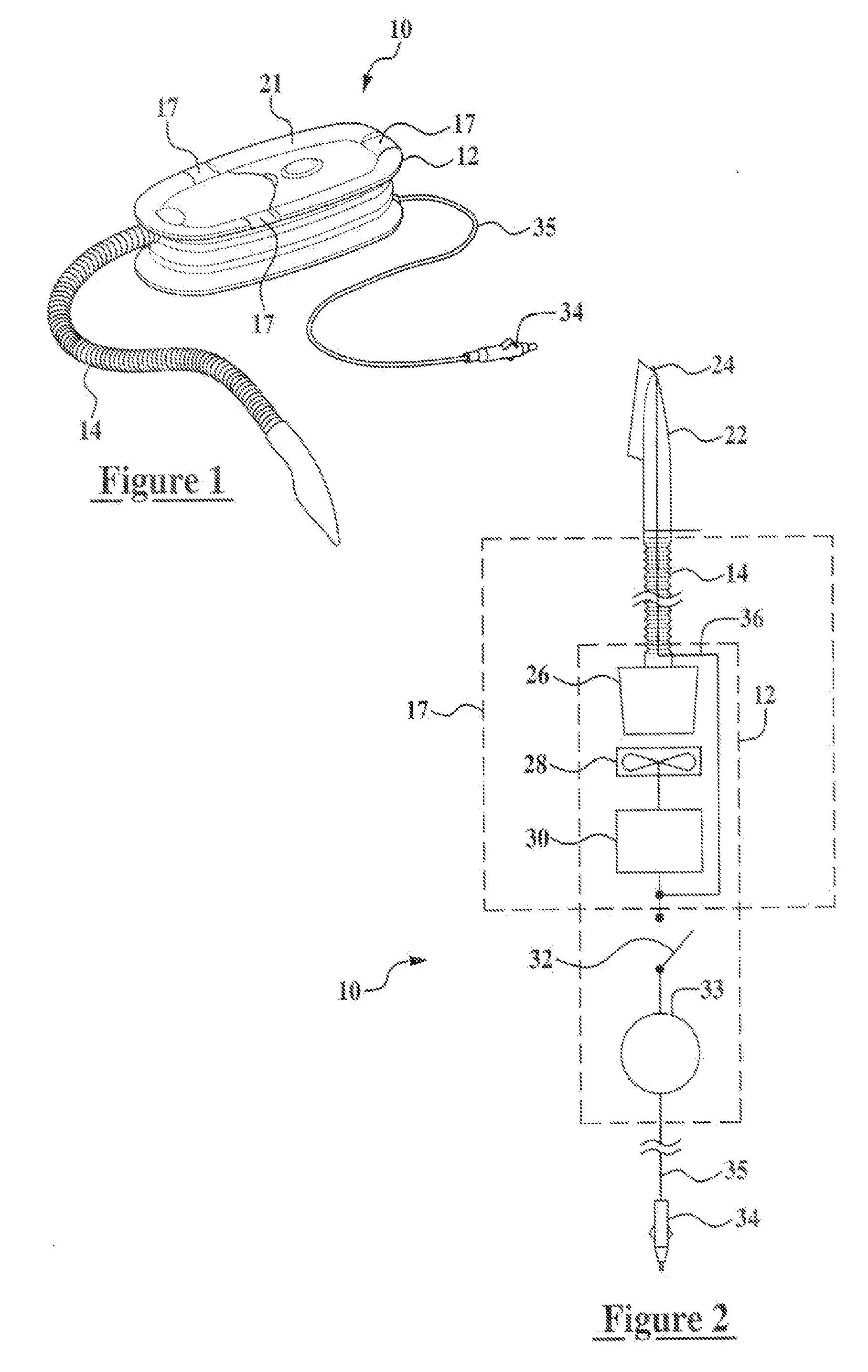 Portable vacuum cleaner and method for storing a vacuum hose