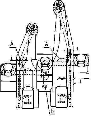 Diesel engine single overhead camshaft driven valve rocker mechanism